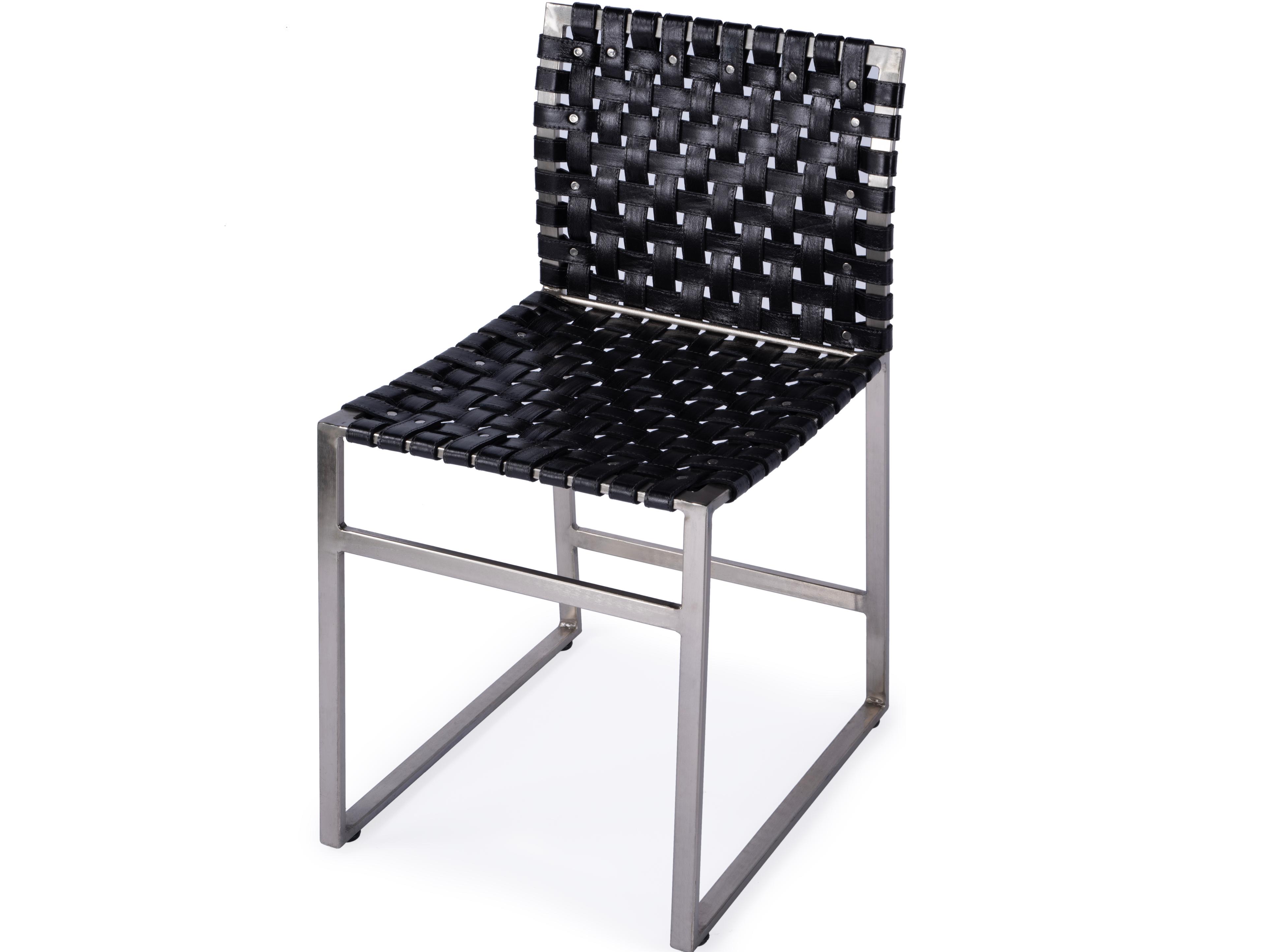 Butler Urban Black Leather Armless Dining Chair