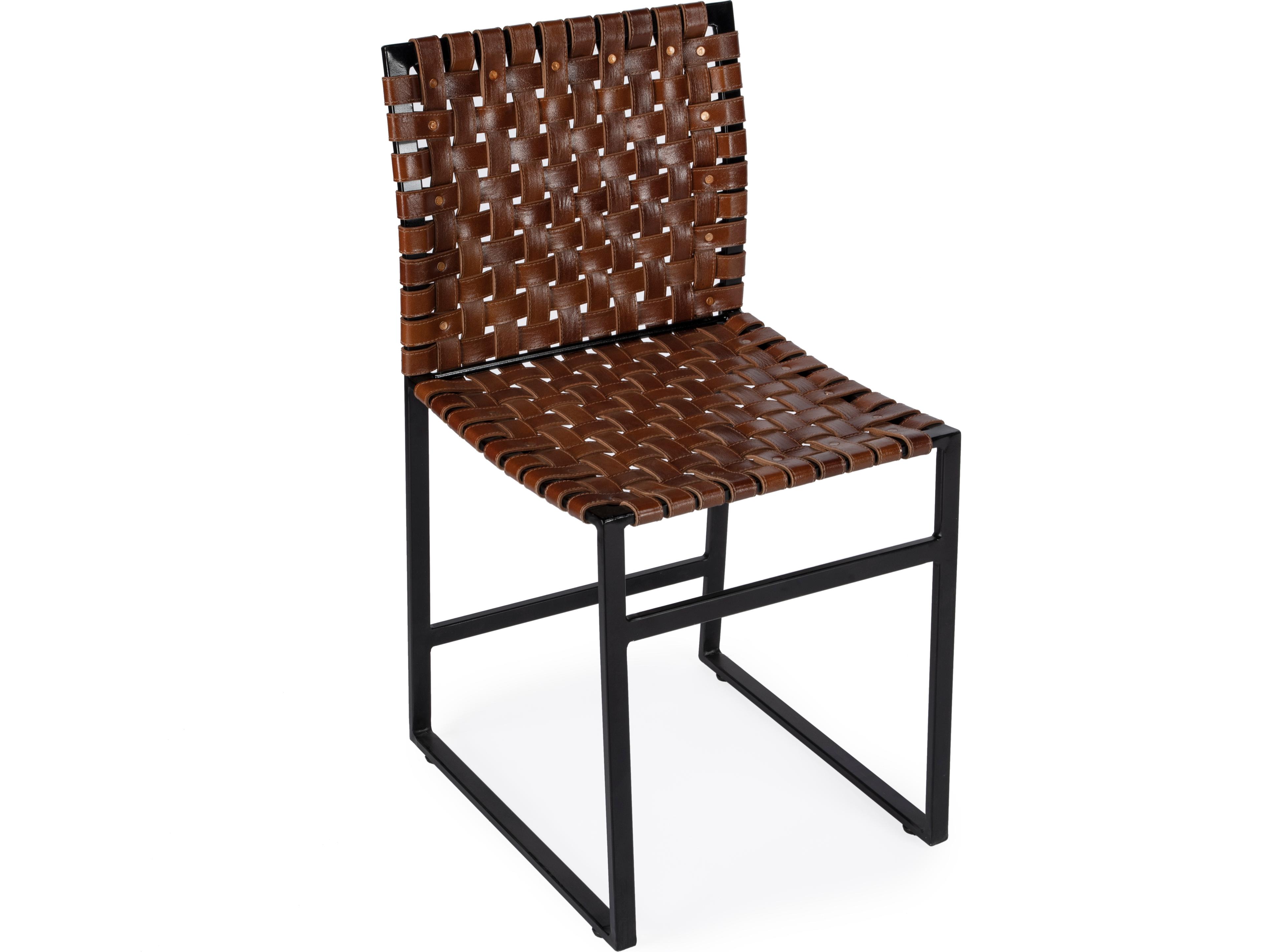 Butler Urban Brown Leather Armless Dining Chair