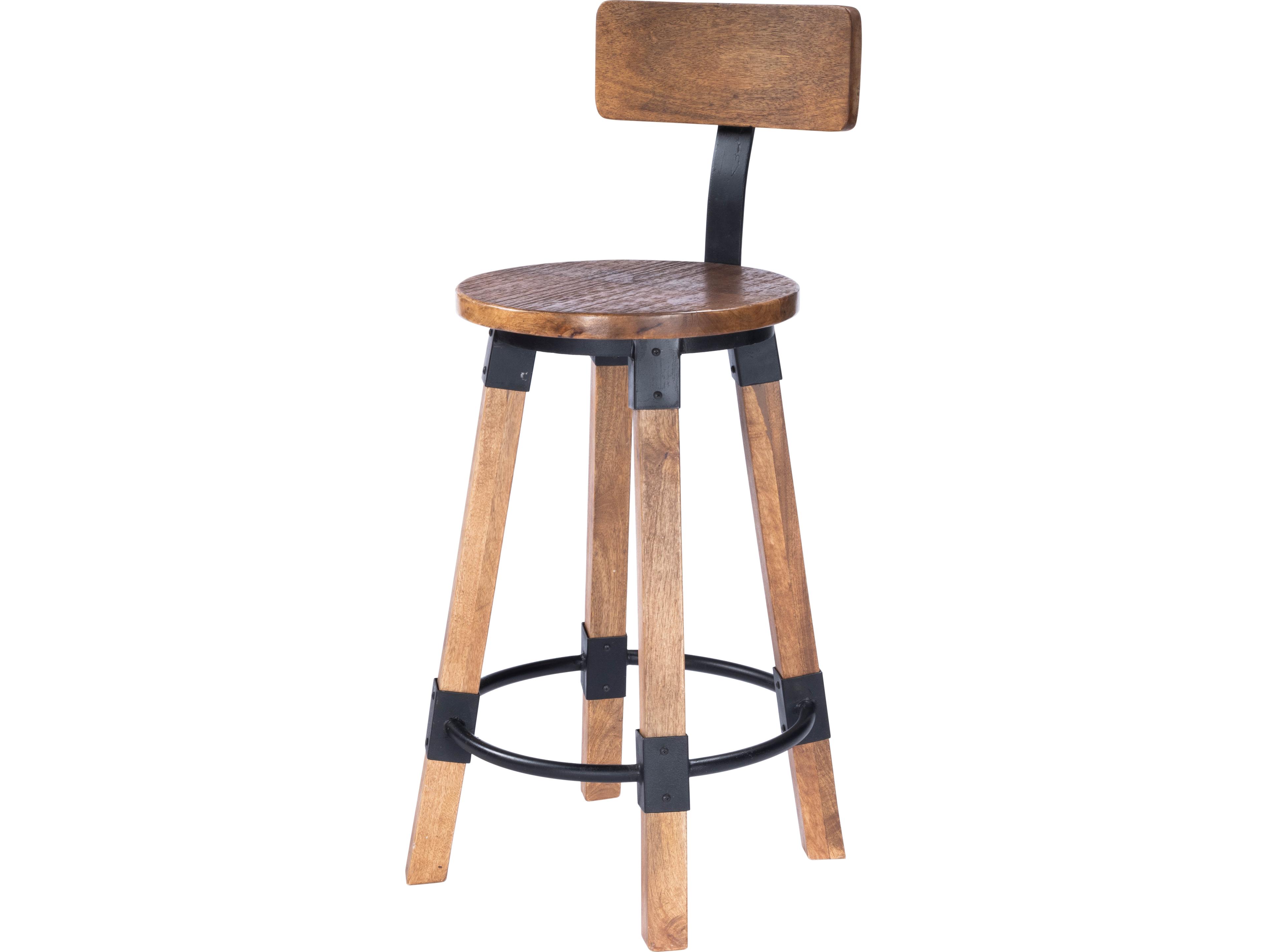Butler Masterson Industrial Chic Mango Wood Counter Stool
