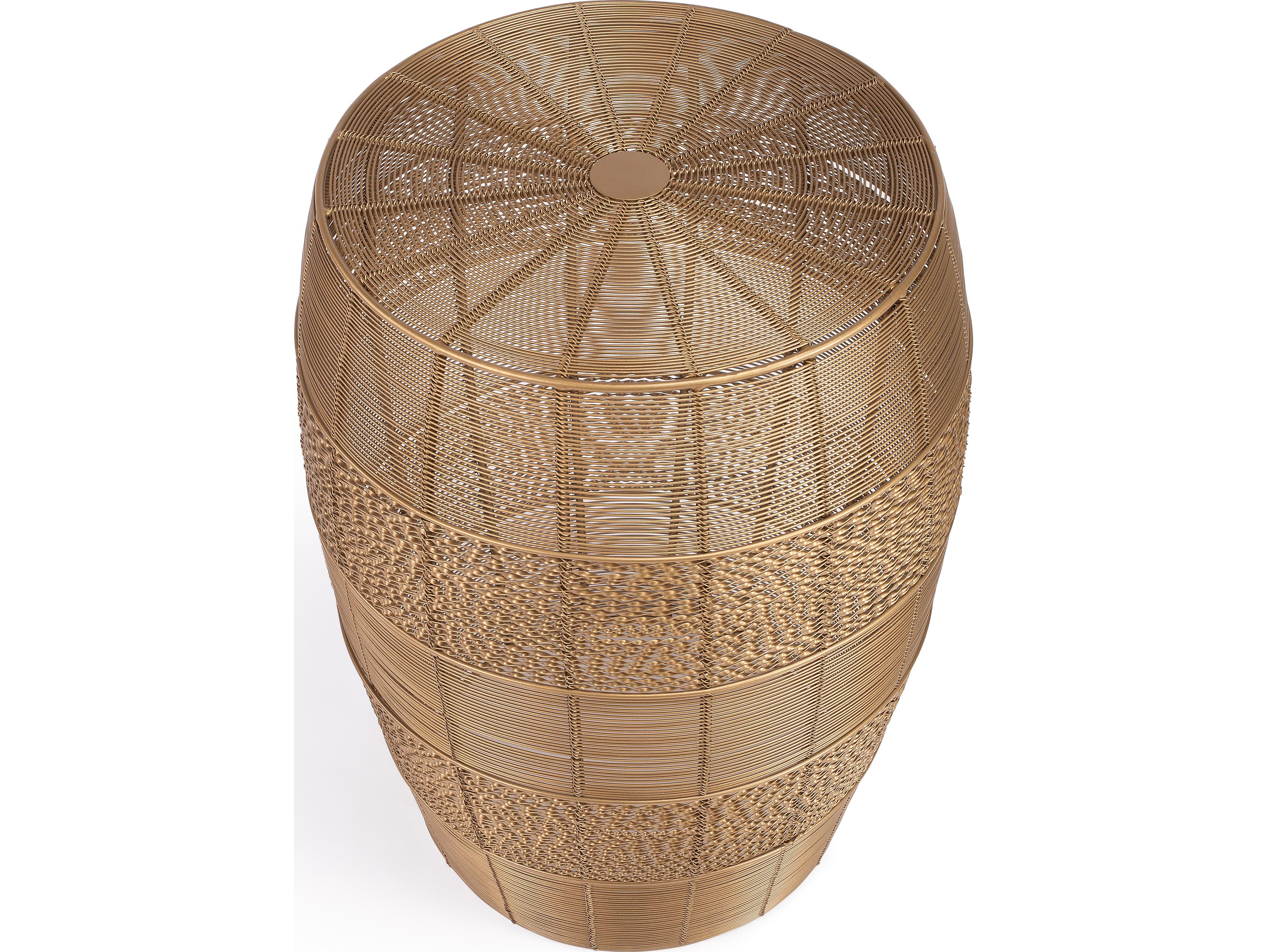 Butler Bellarose Round Metal Polished Gold End Table