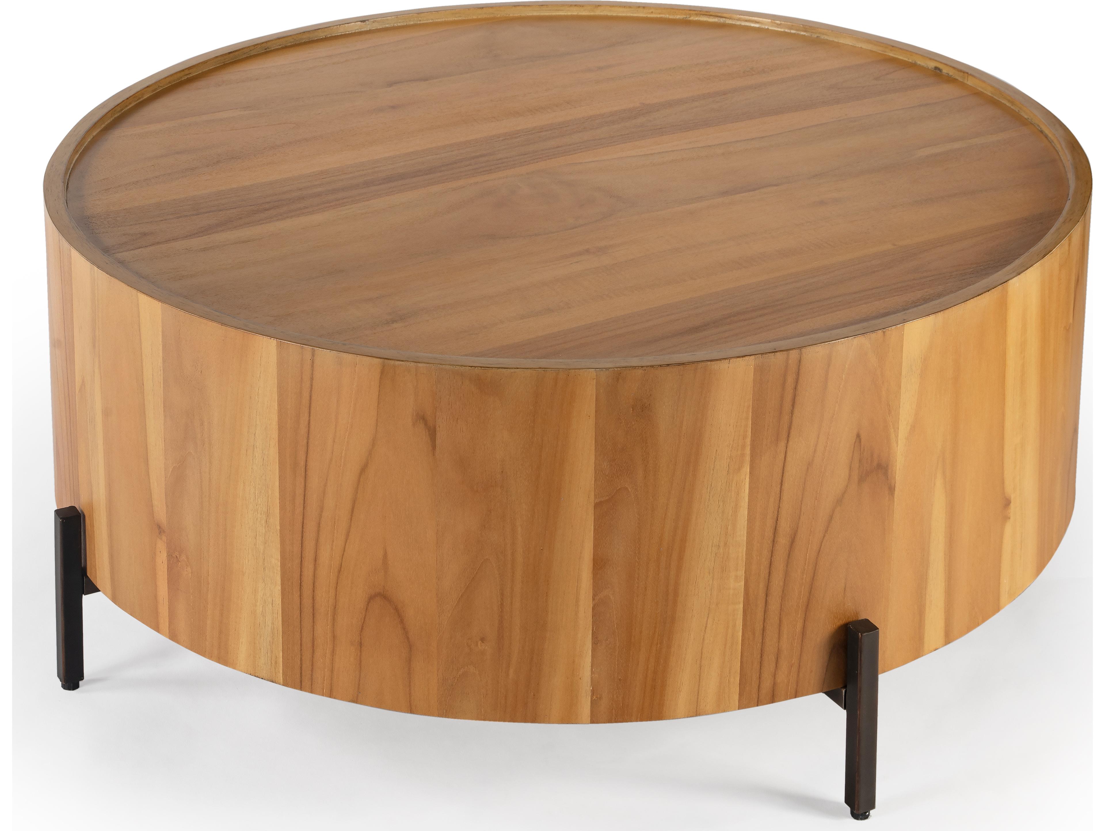 Butler Tori Round Wood Natural Teak Coffee Table