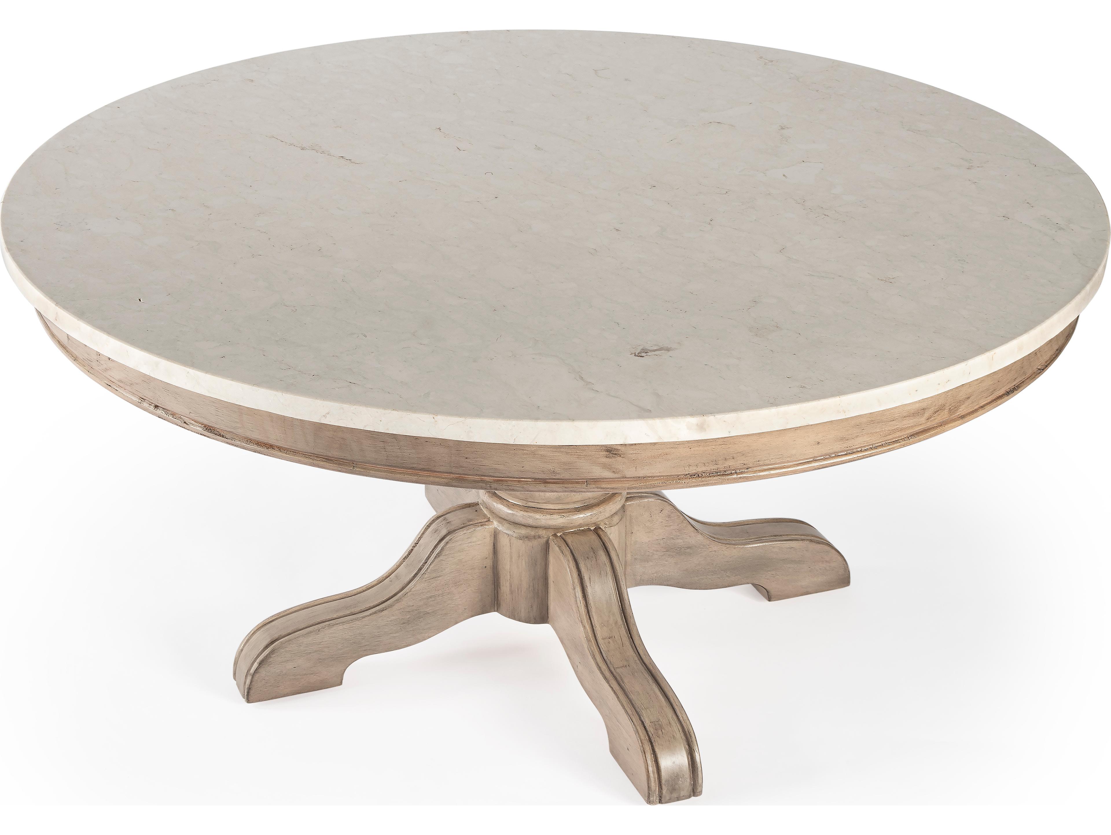 Butler Danielle Round Marble Sandalwood Beige Coffee Table