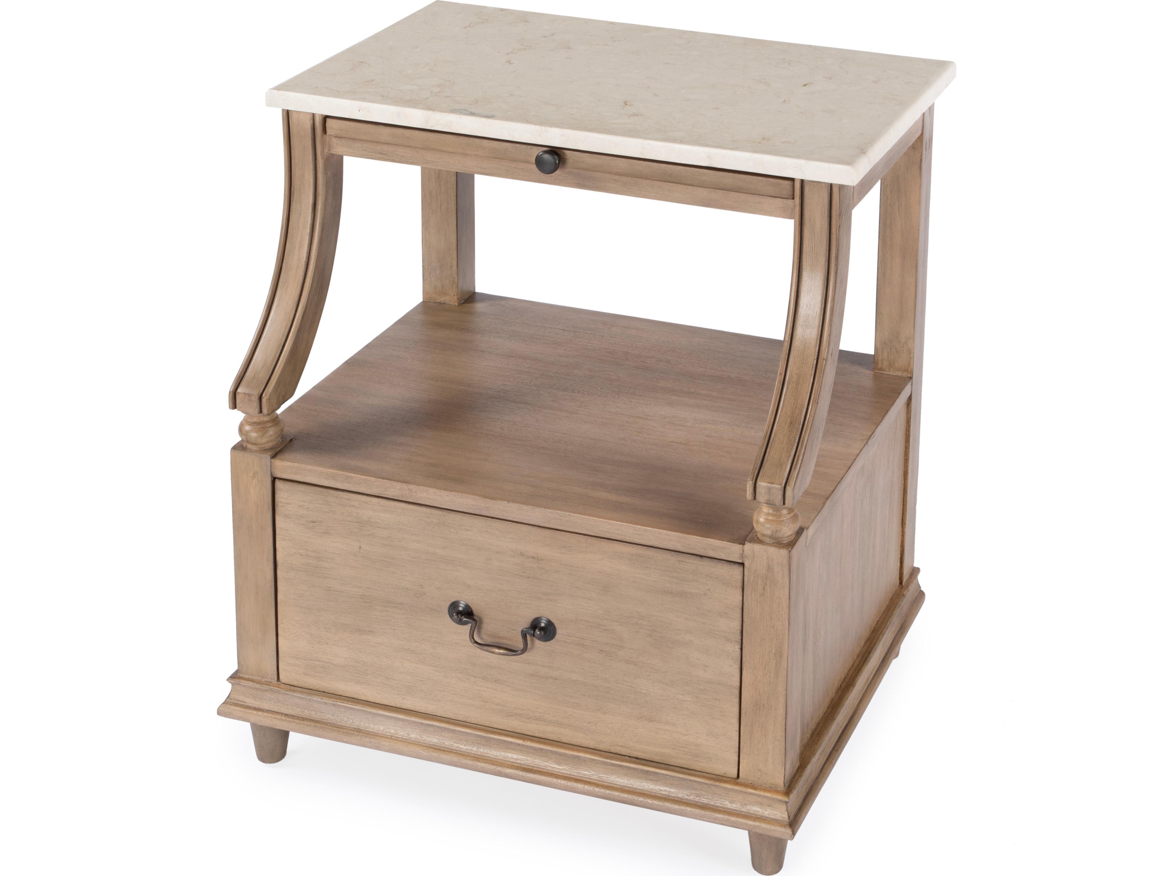 Butler Mabel 1-Drawer Mahogany Wood Nightstand