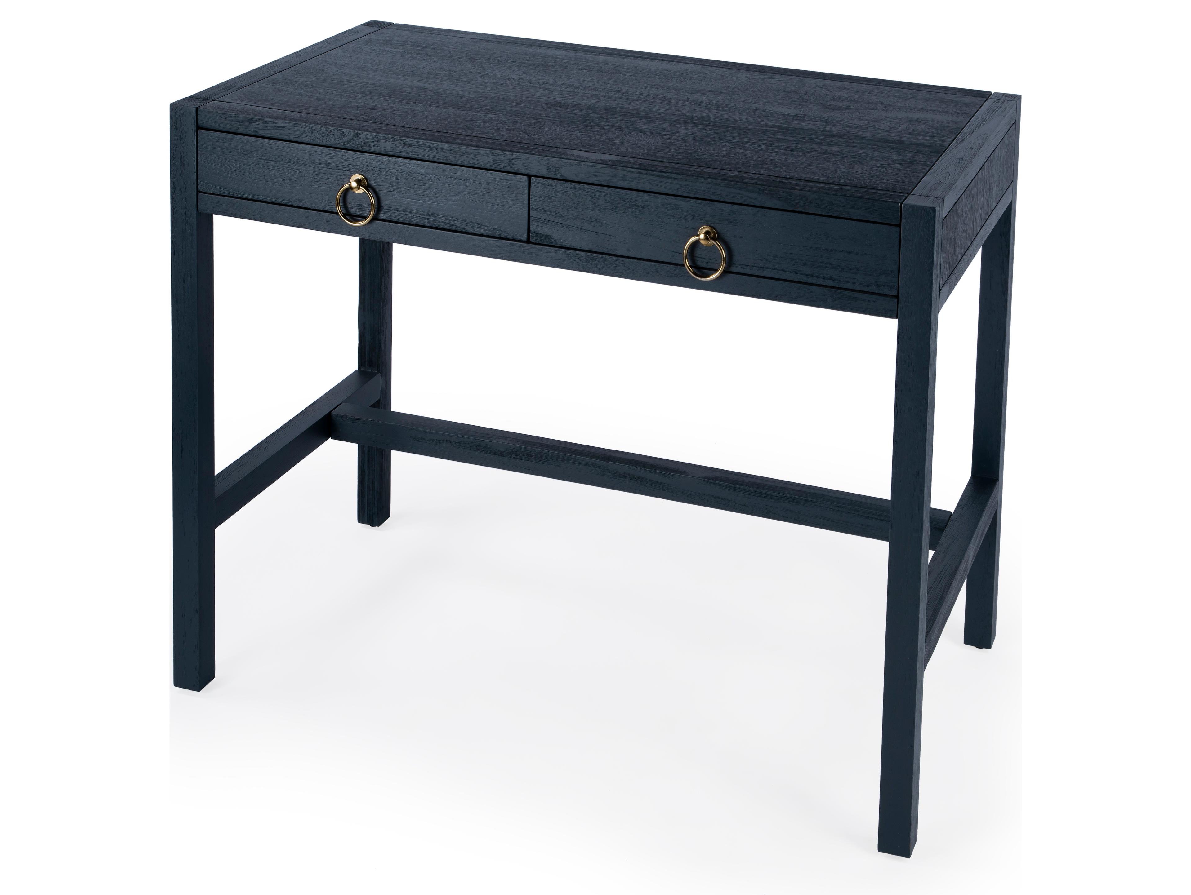 Butler Lark Navy Blue Acacia Wood Writing Desk