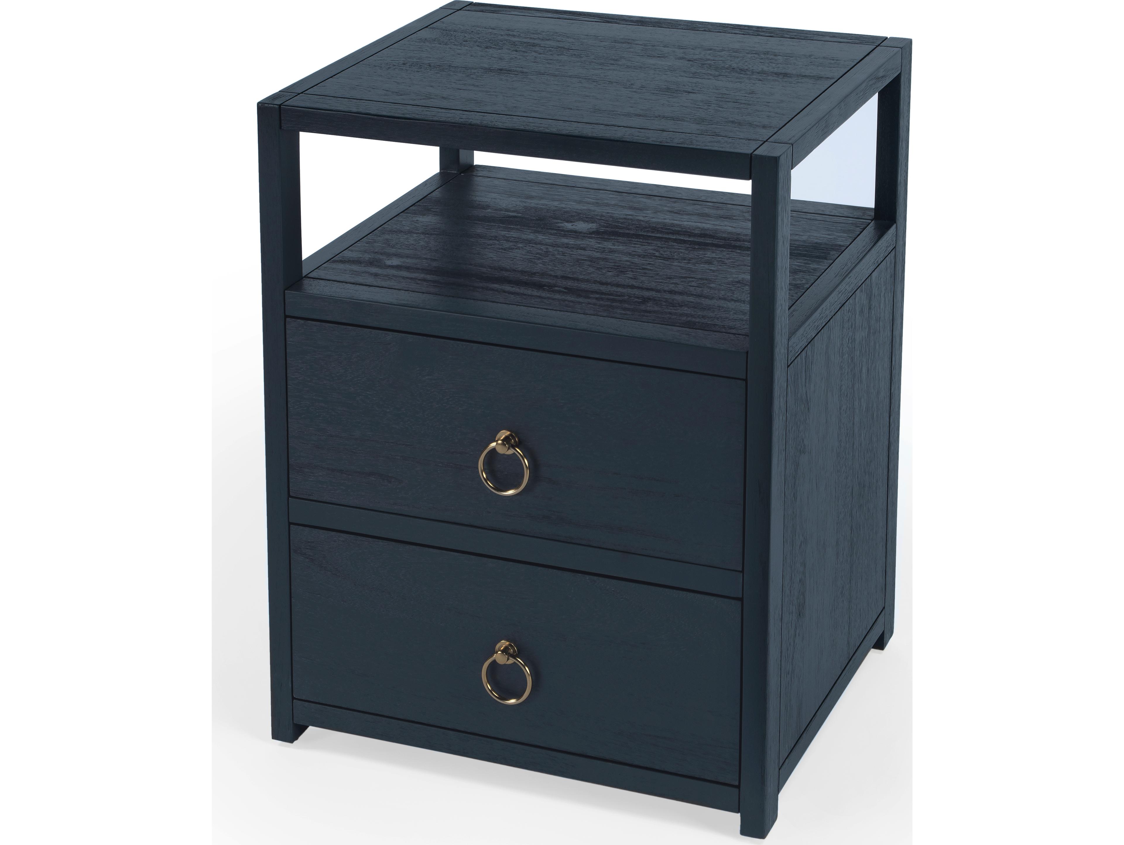 Butler Lark 2-Drawers Acacia Wood Nightstand