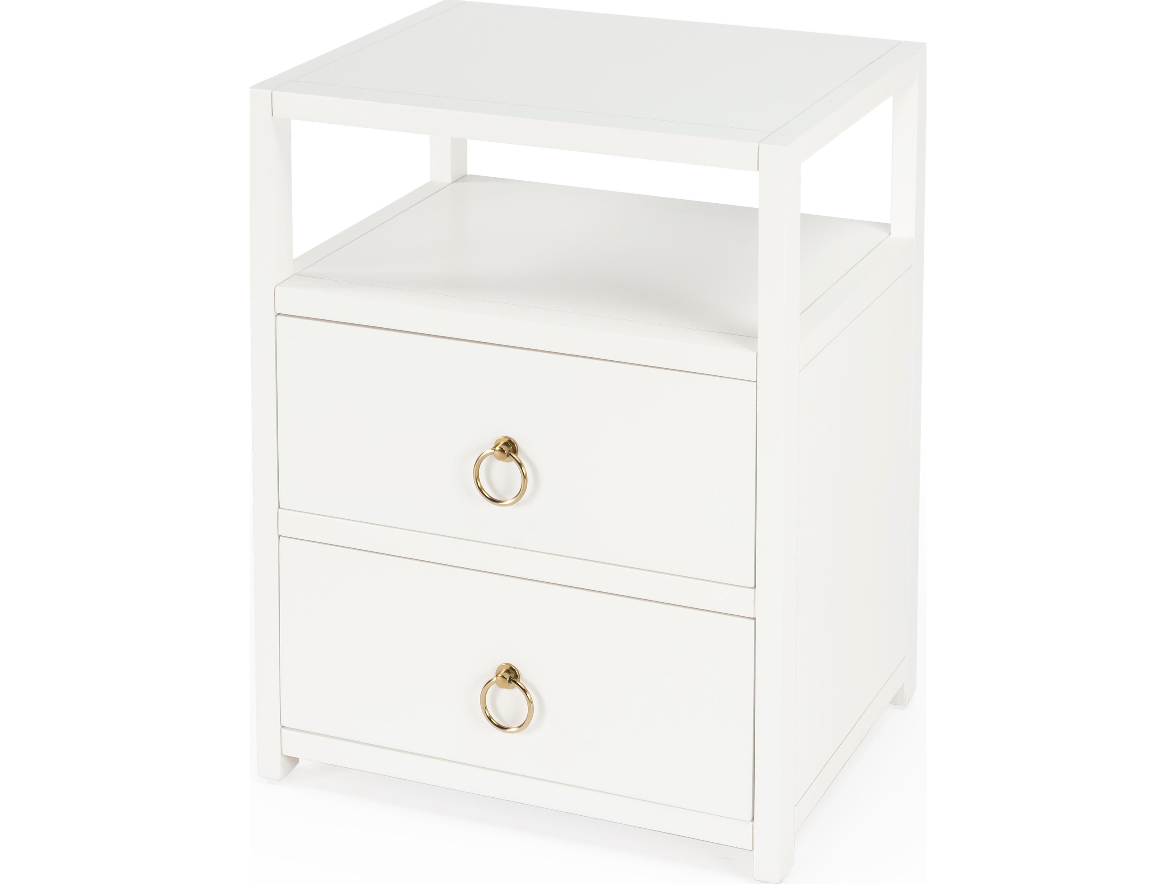Butler Lark 2-Drawers Acacia Wood Nightstand