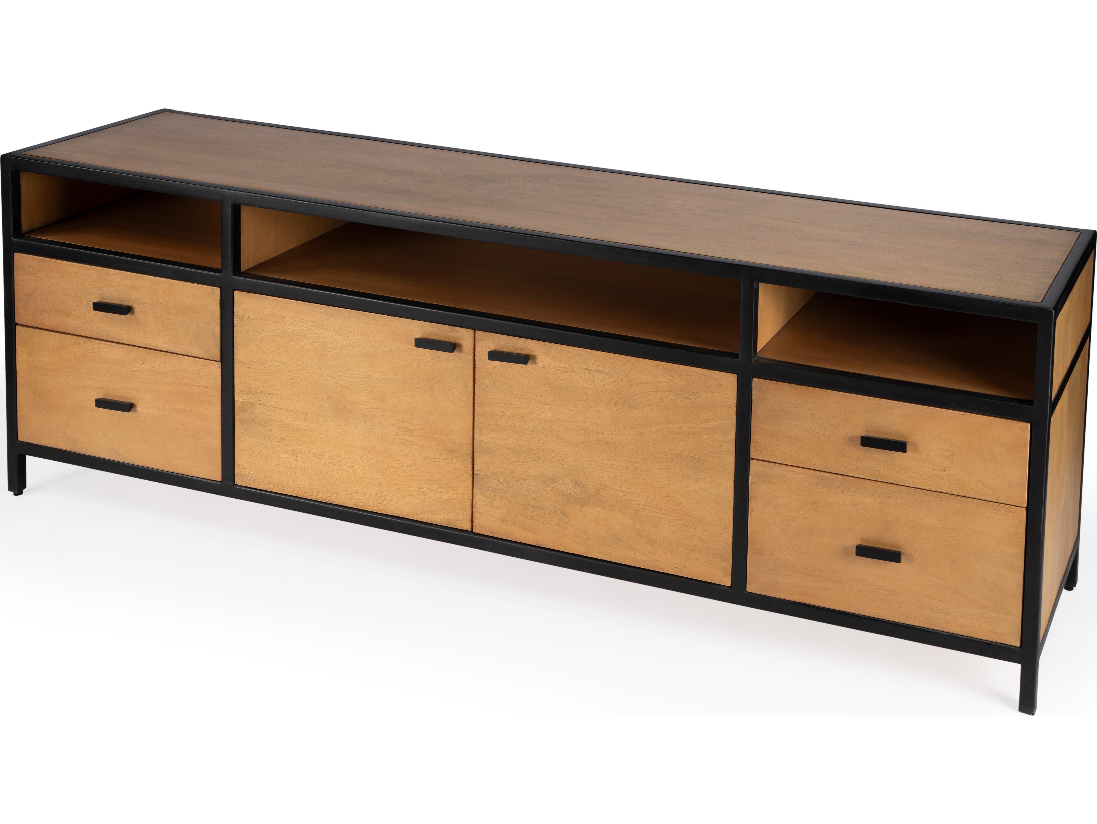 Butler Hans 78" Mango Wood Natural Rustic TV Stand