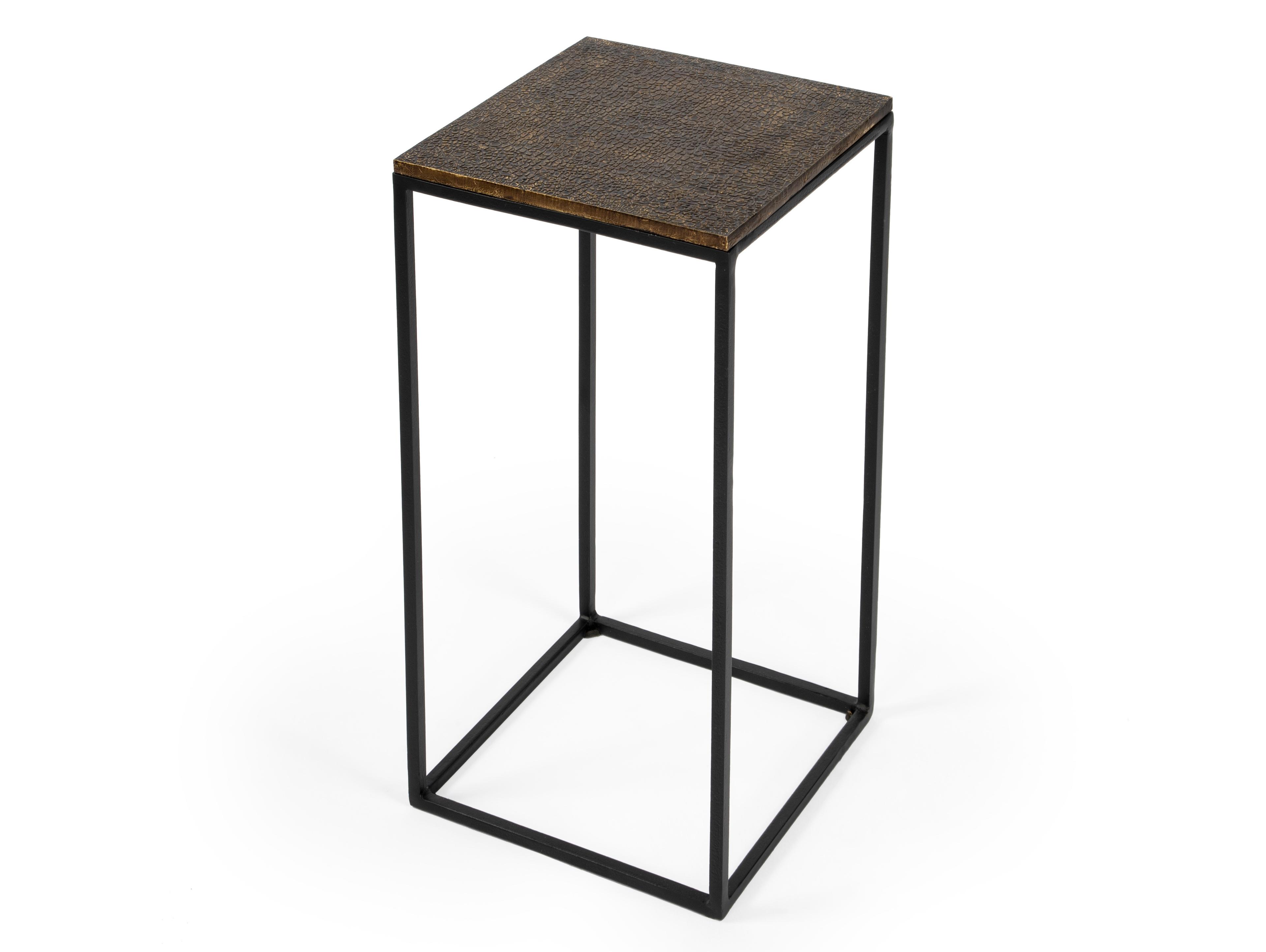 Lacrossa Square Metal Antique Gold End Table