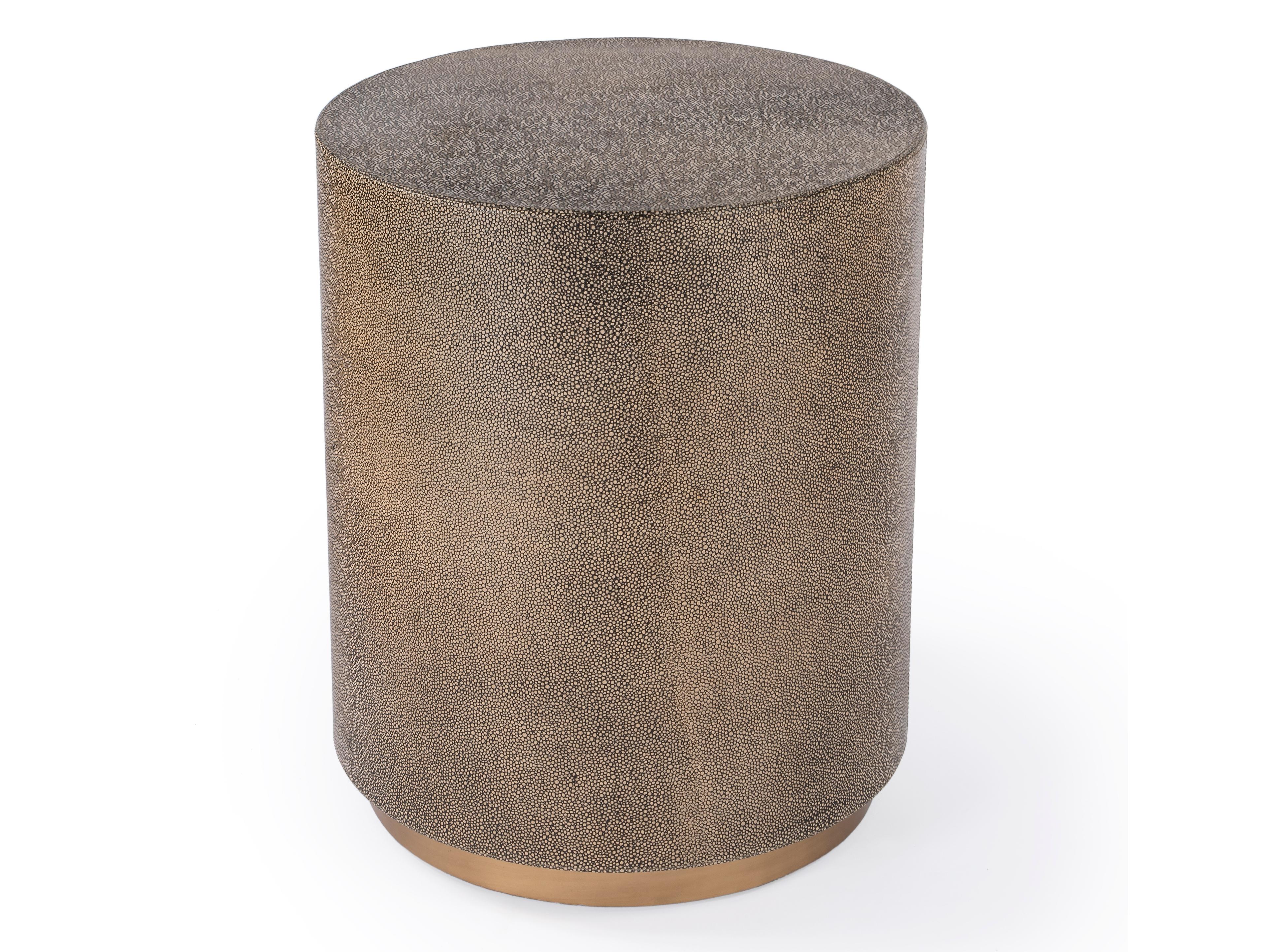 Butler Olenka Round Leather End Table