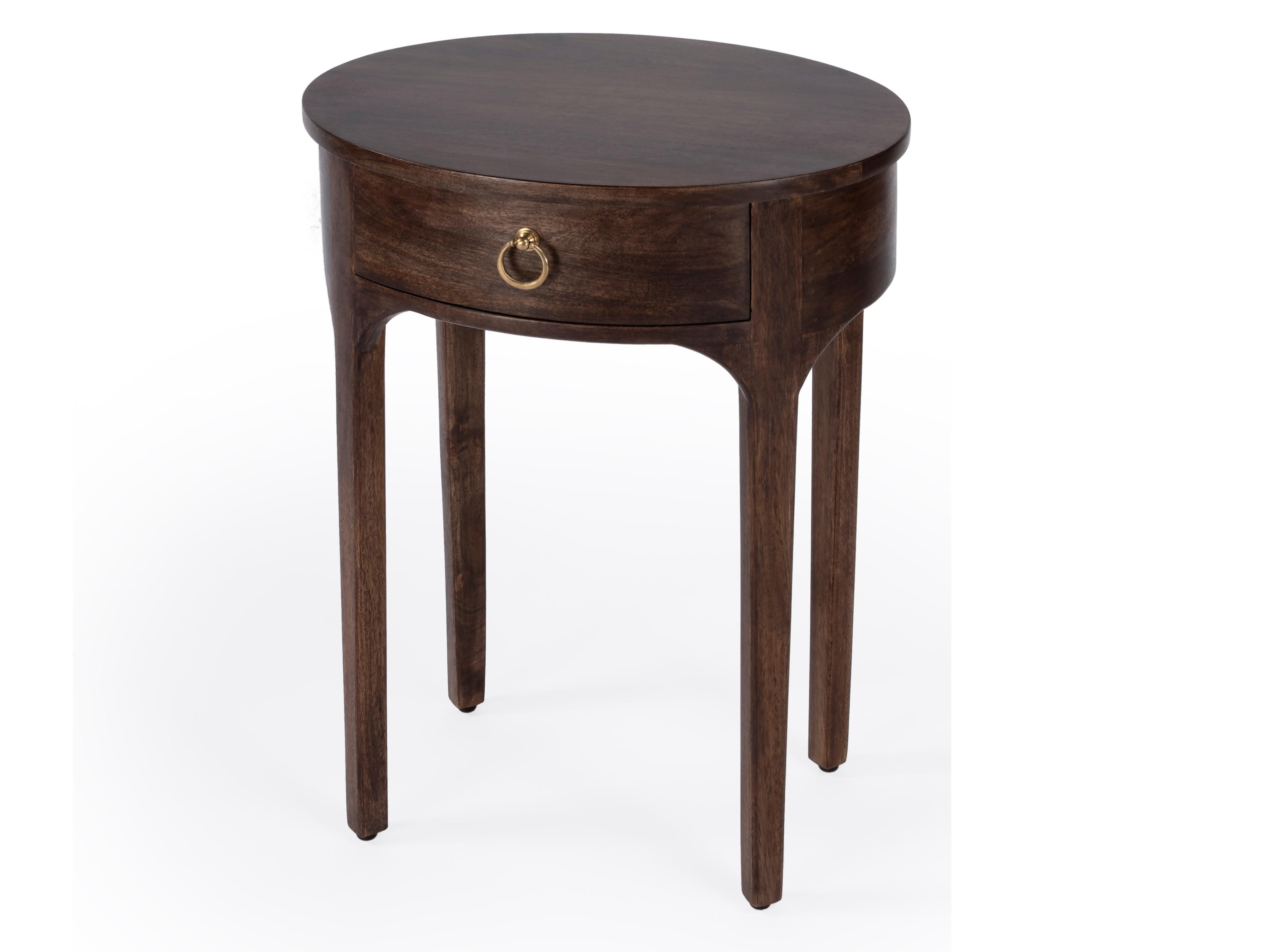 Alinia Oval Wood Brown End Table