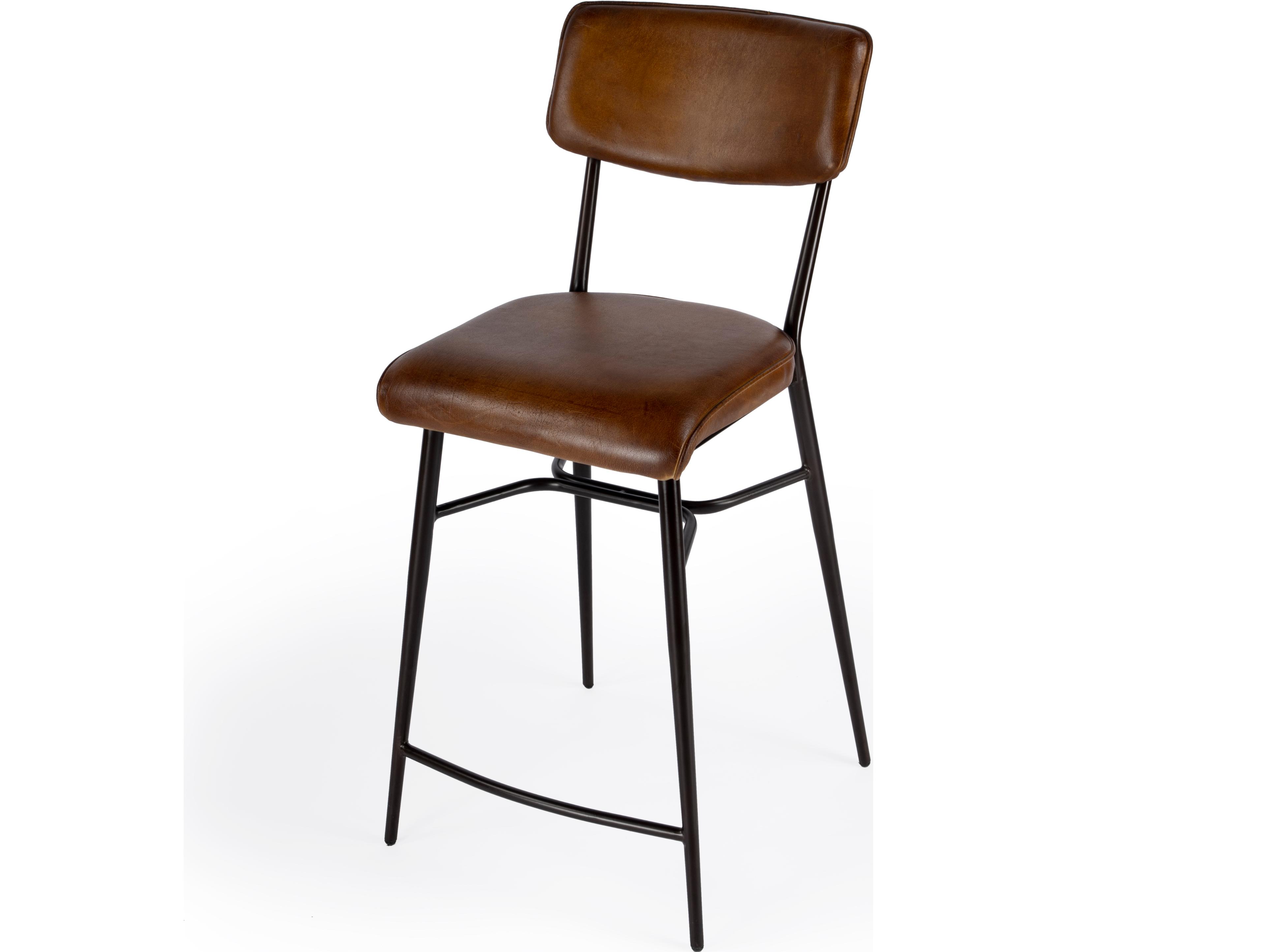 Butler Odessa Brown Leather Counter Stool