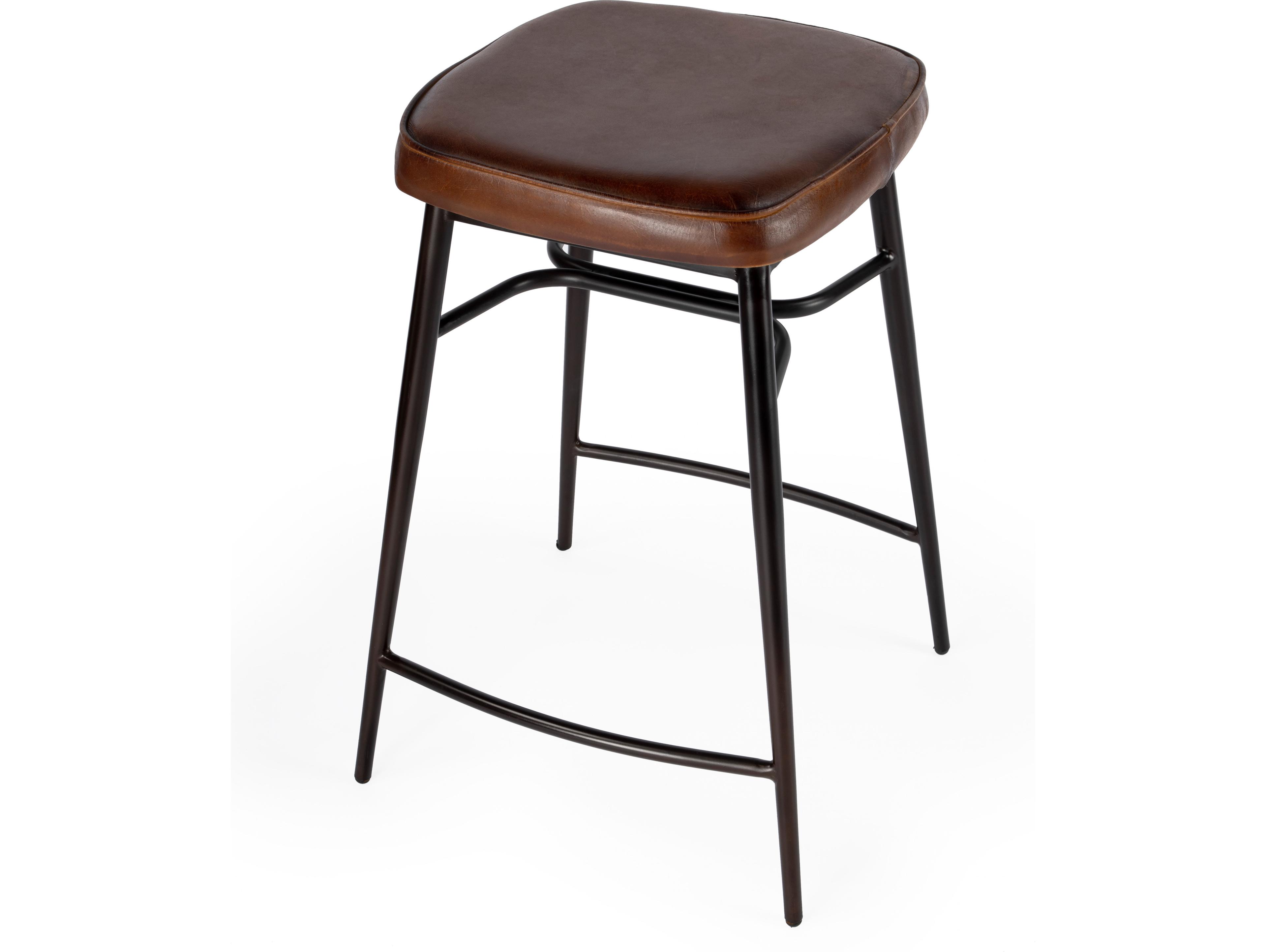 Butler Arlington Brown Leather Counter Stool