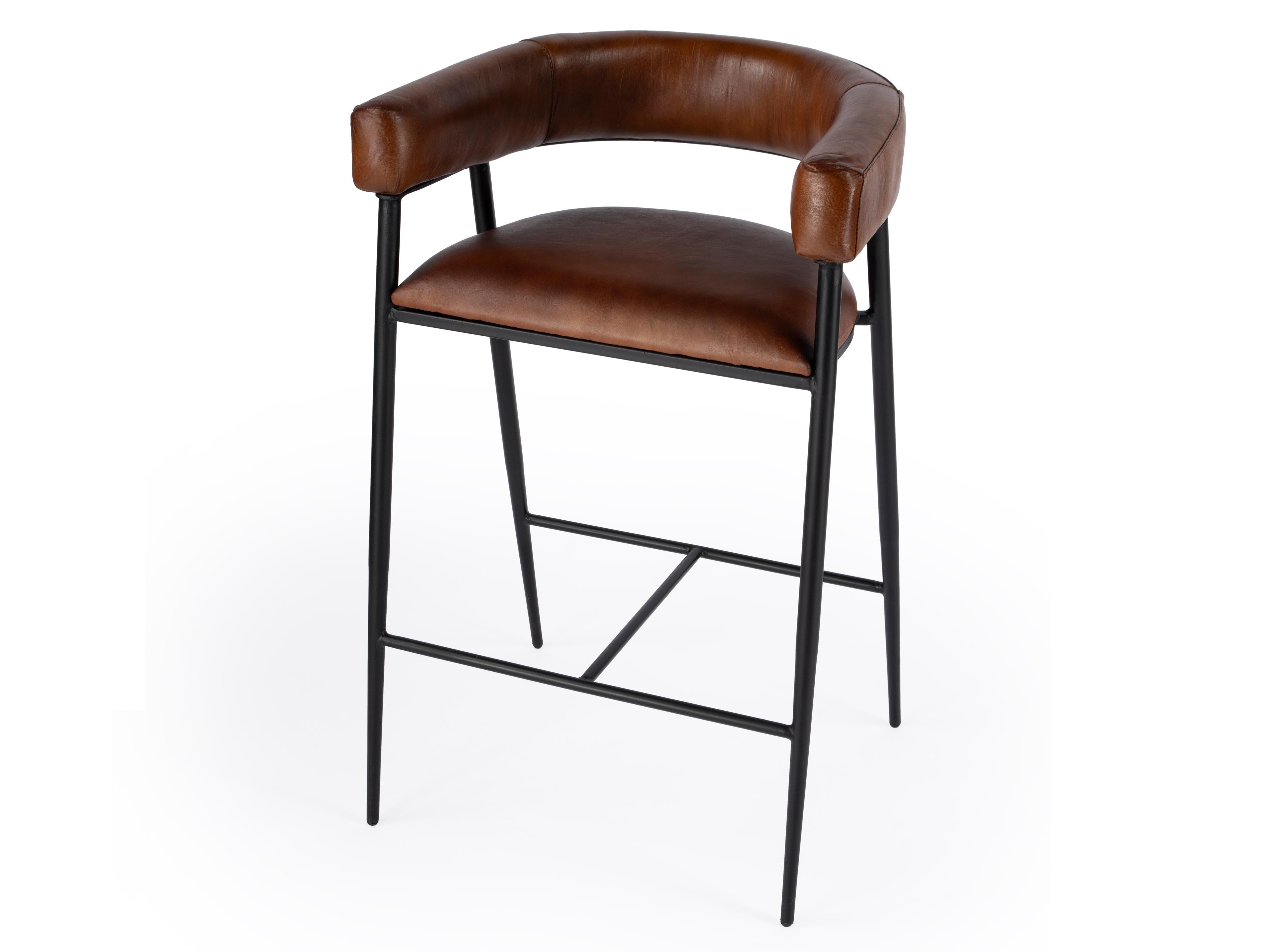 Butler Dallas Brown Leather Bar Stool