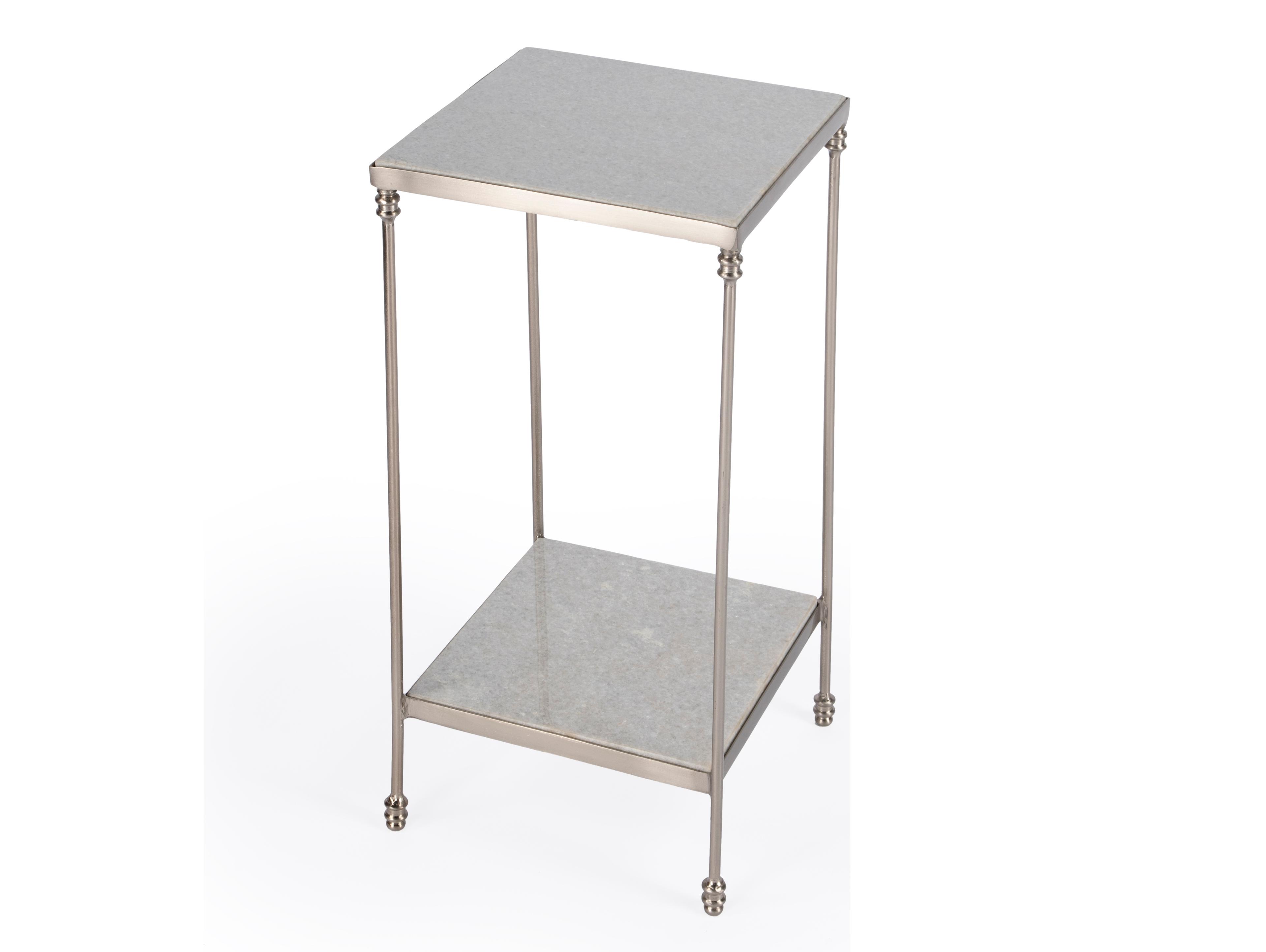 Imogen Square White Marble End Table
