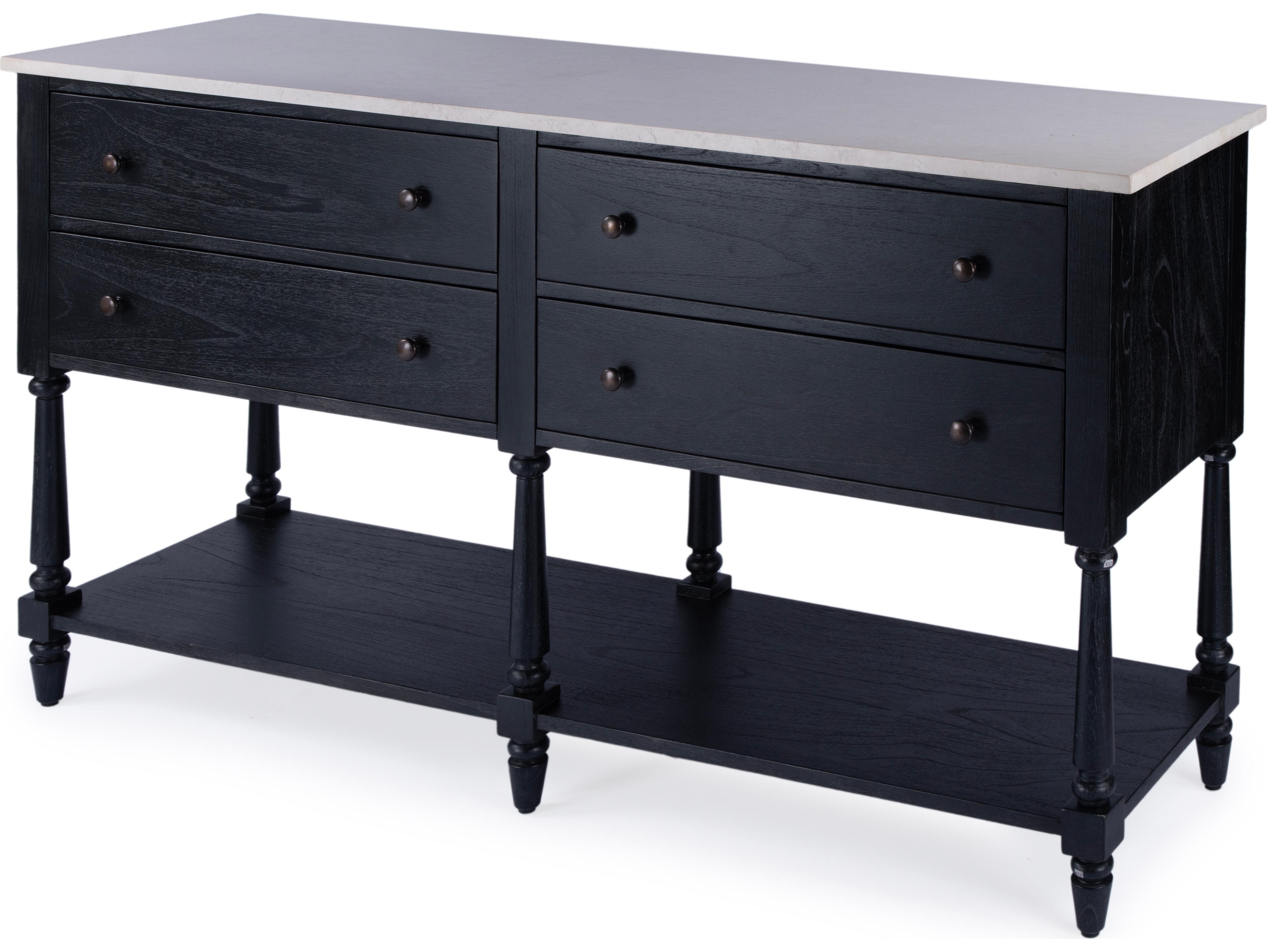 Butler Danielle 65" Mahogany Wood Washed Black Sideboard