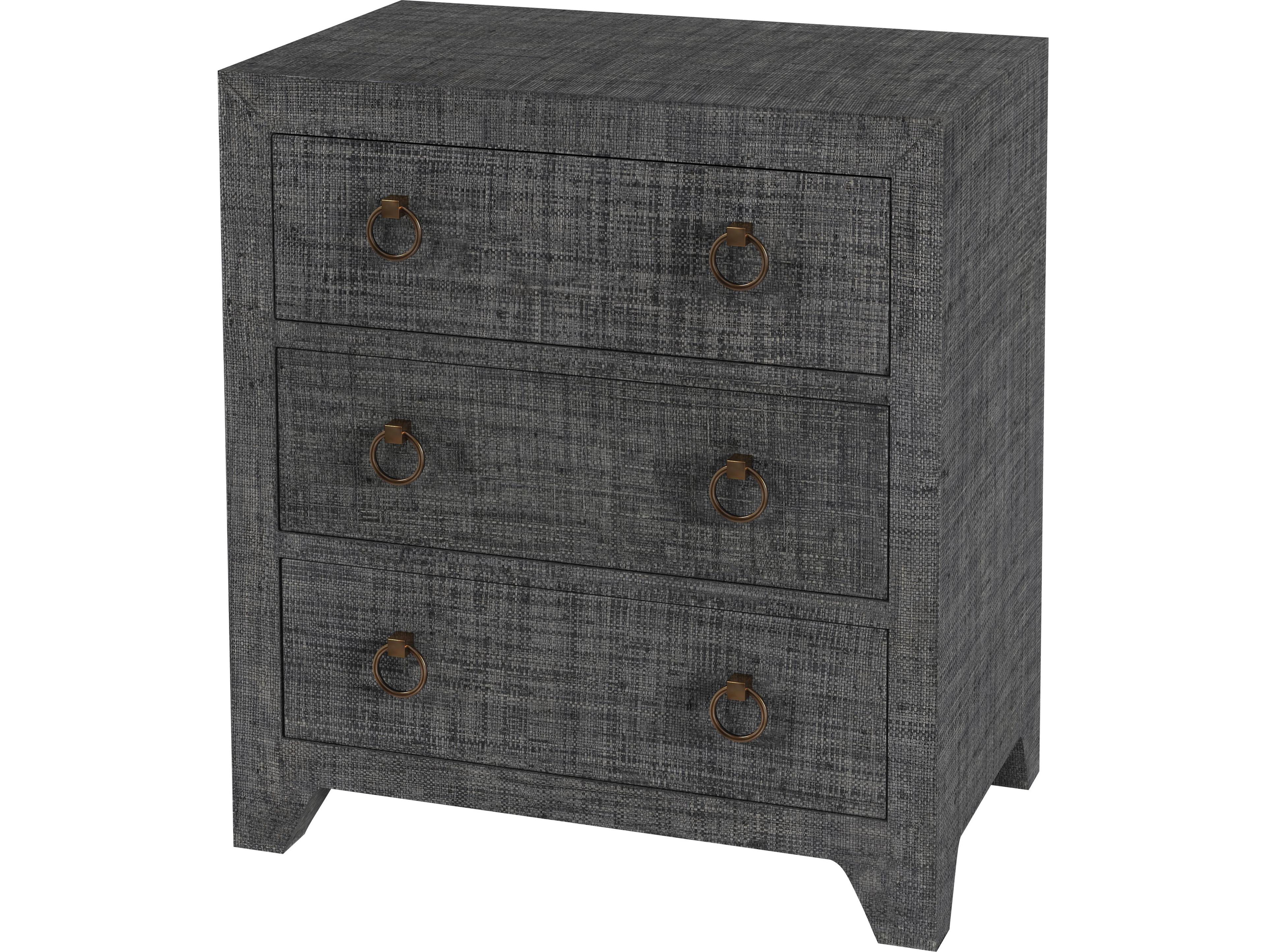 Butler Bar Harbor 3-Drawers Gray Beech Wood Nightstand