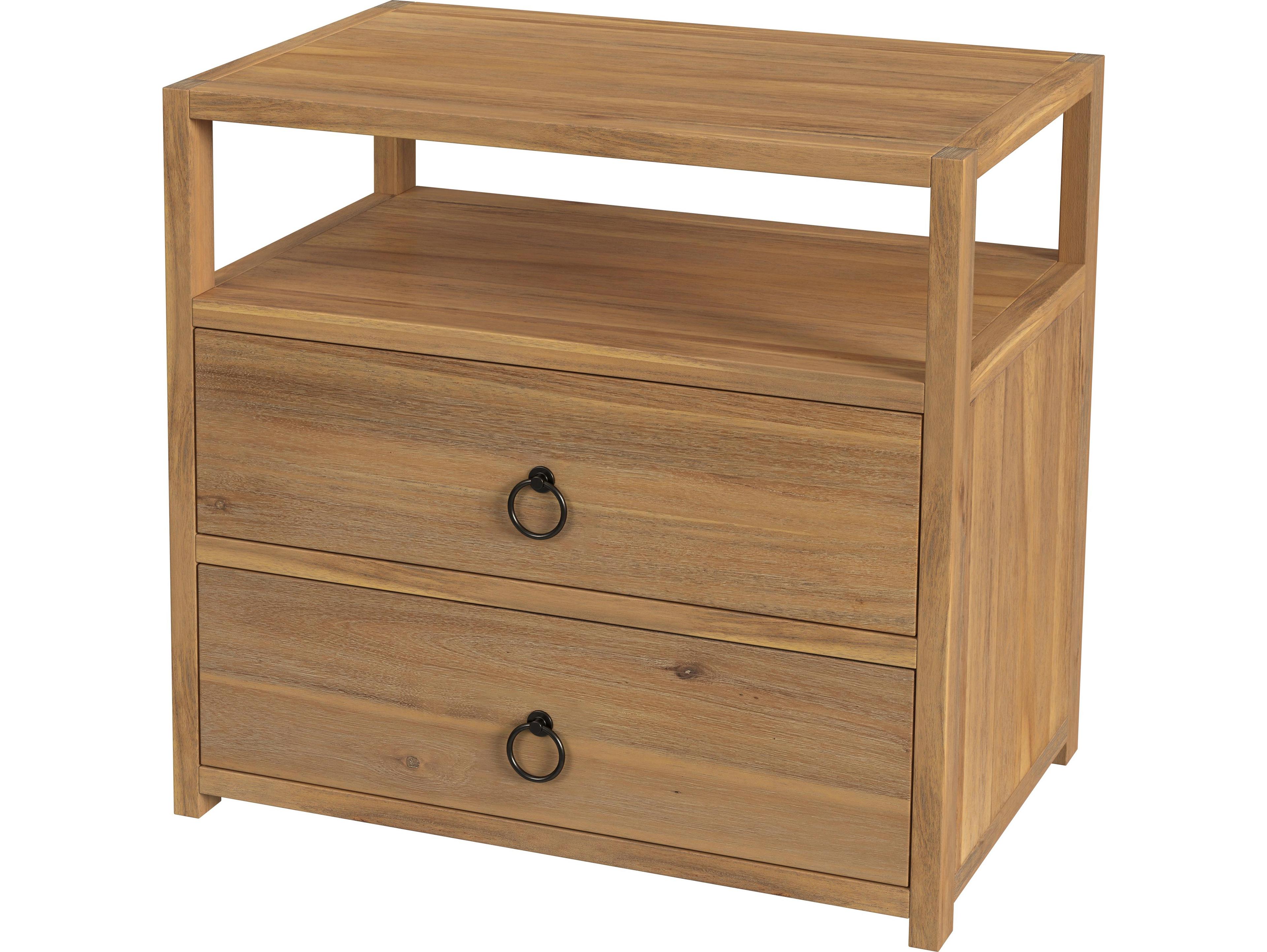 Butler Lark 2-Drawers Pine Wood Nightstand