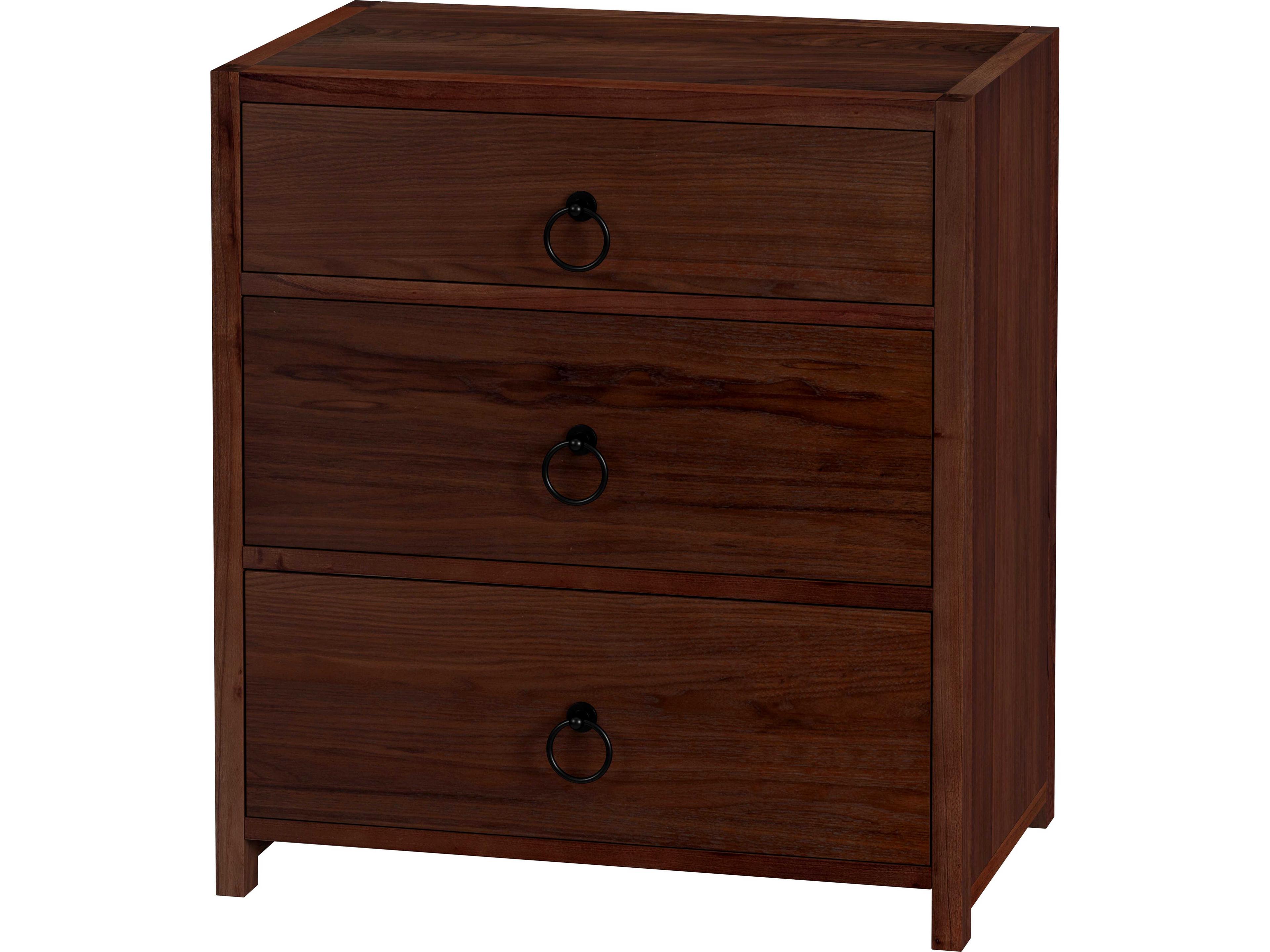 Butler Lark 3-Drawers Acacia Wood Nightstand
