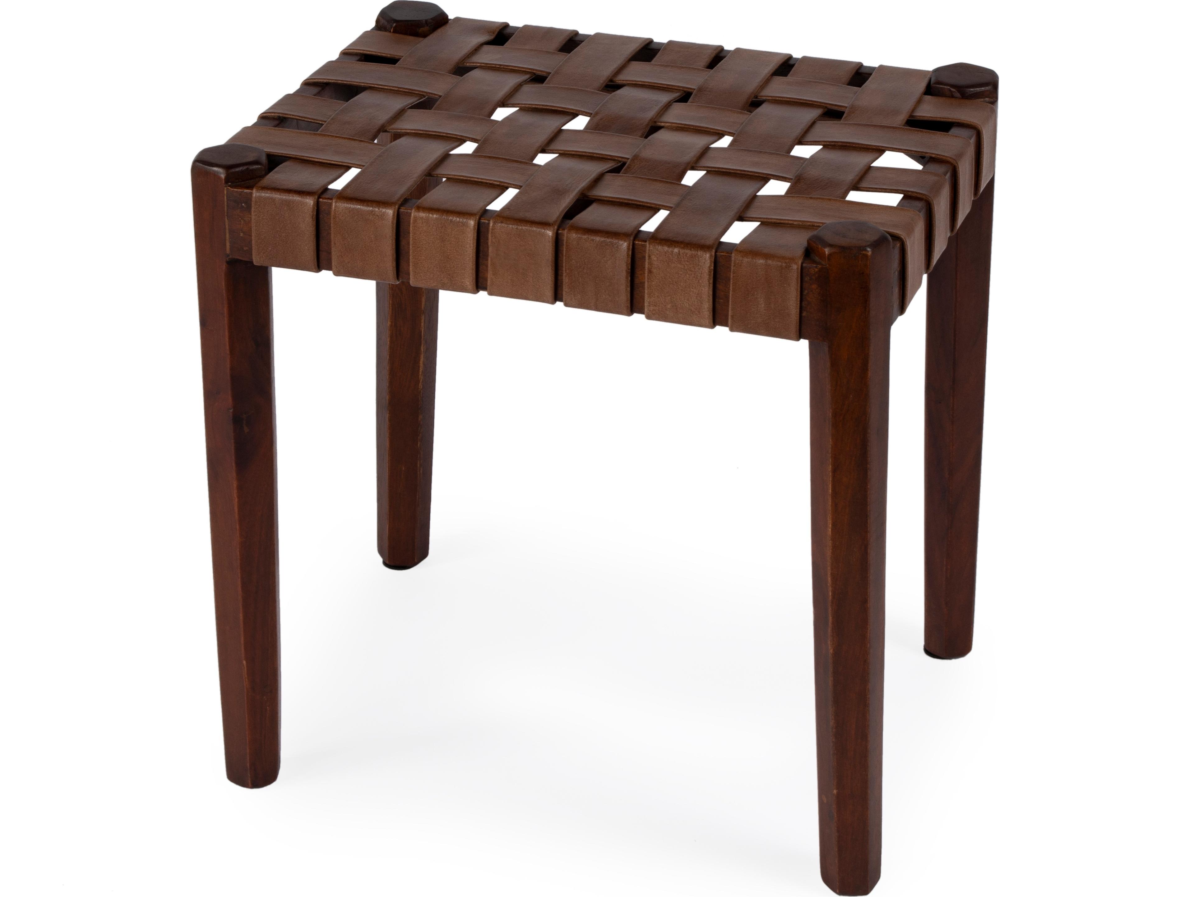 Butler Kerry Brown Leather Accent Stool