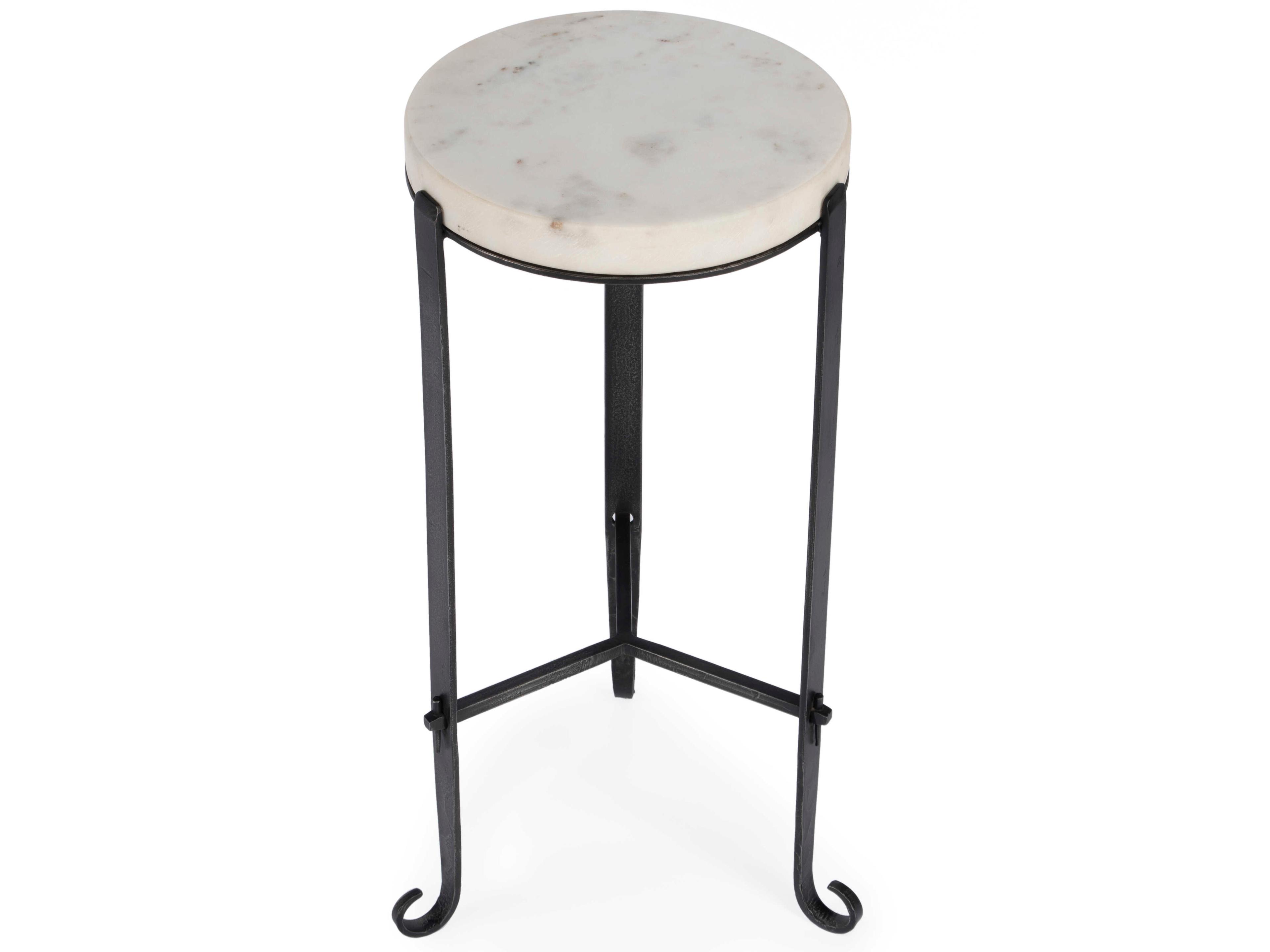 Butler Freya Round Marble & Metal End Table