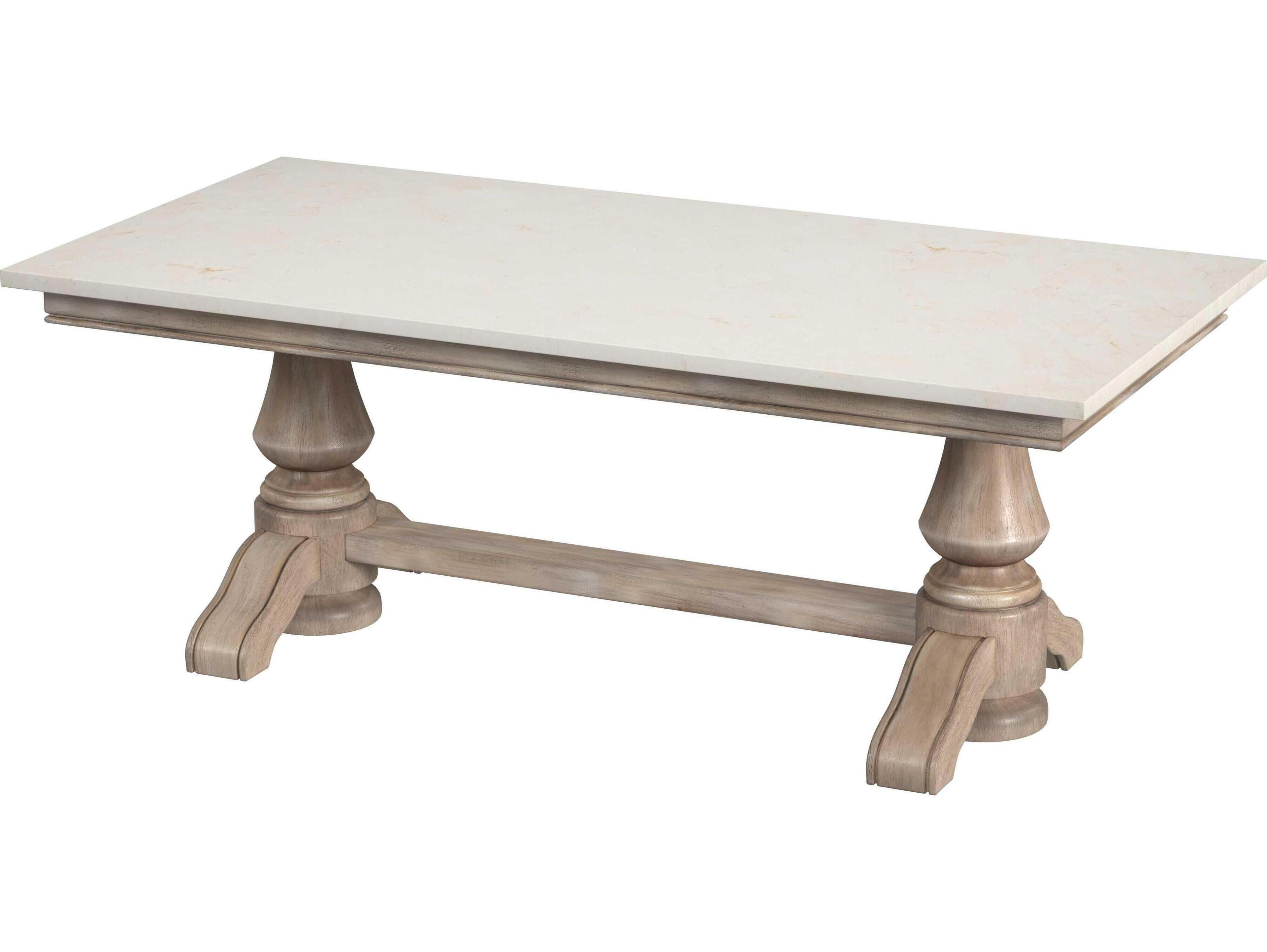 Butler Danielle Rectangular Marble Sandalwood Beige Coffee Table