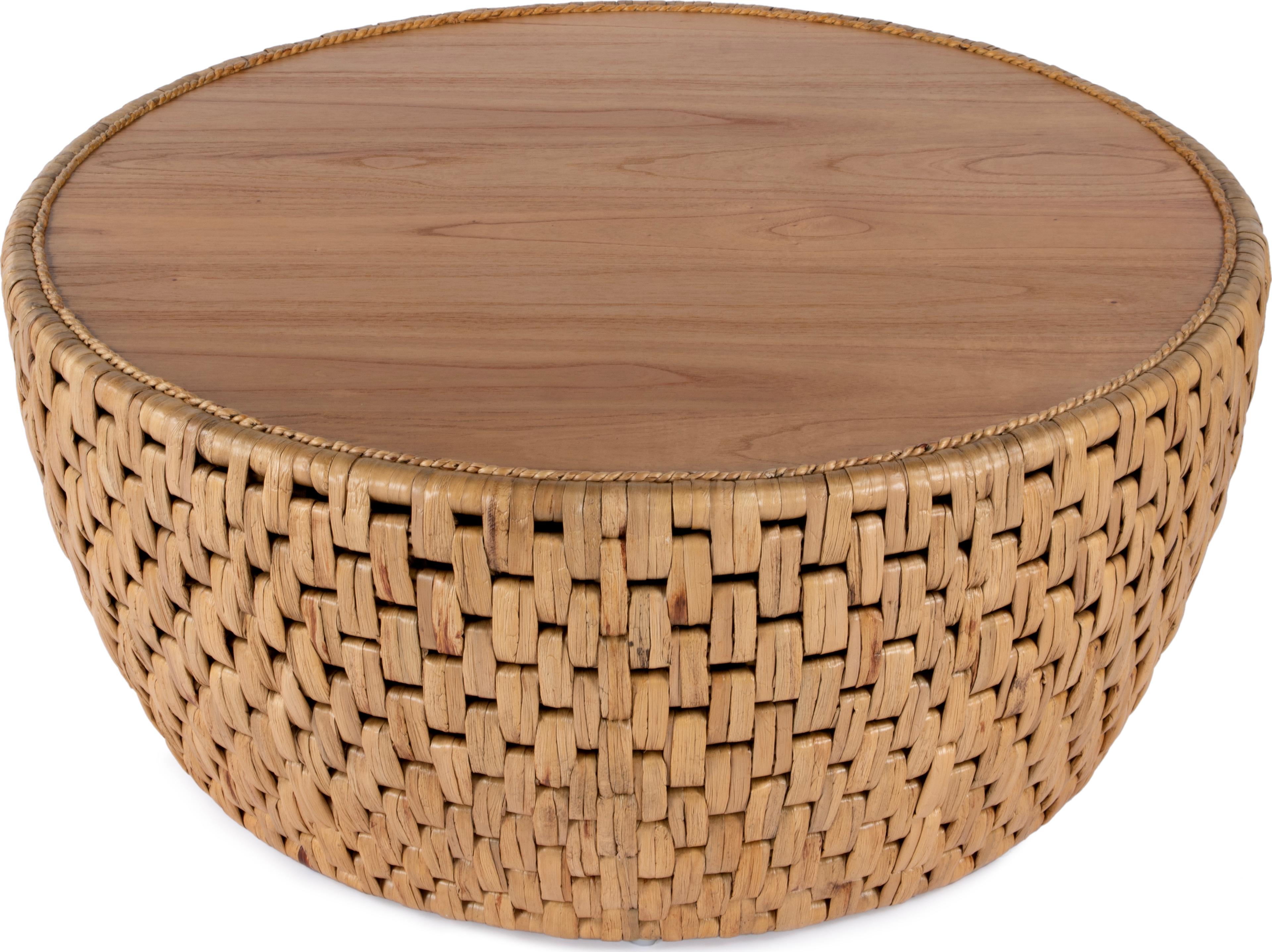 Butler Captiva Round Wood Natural Rattan Coffee Table
