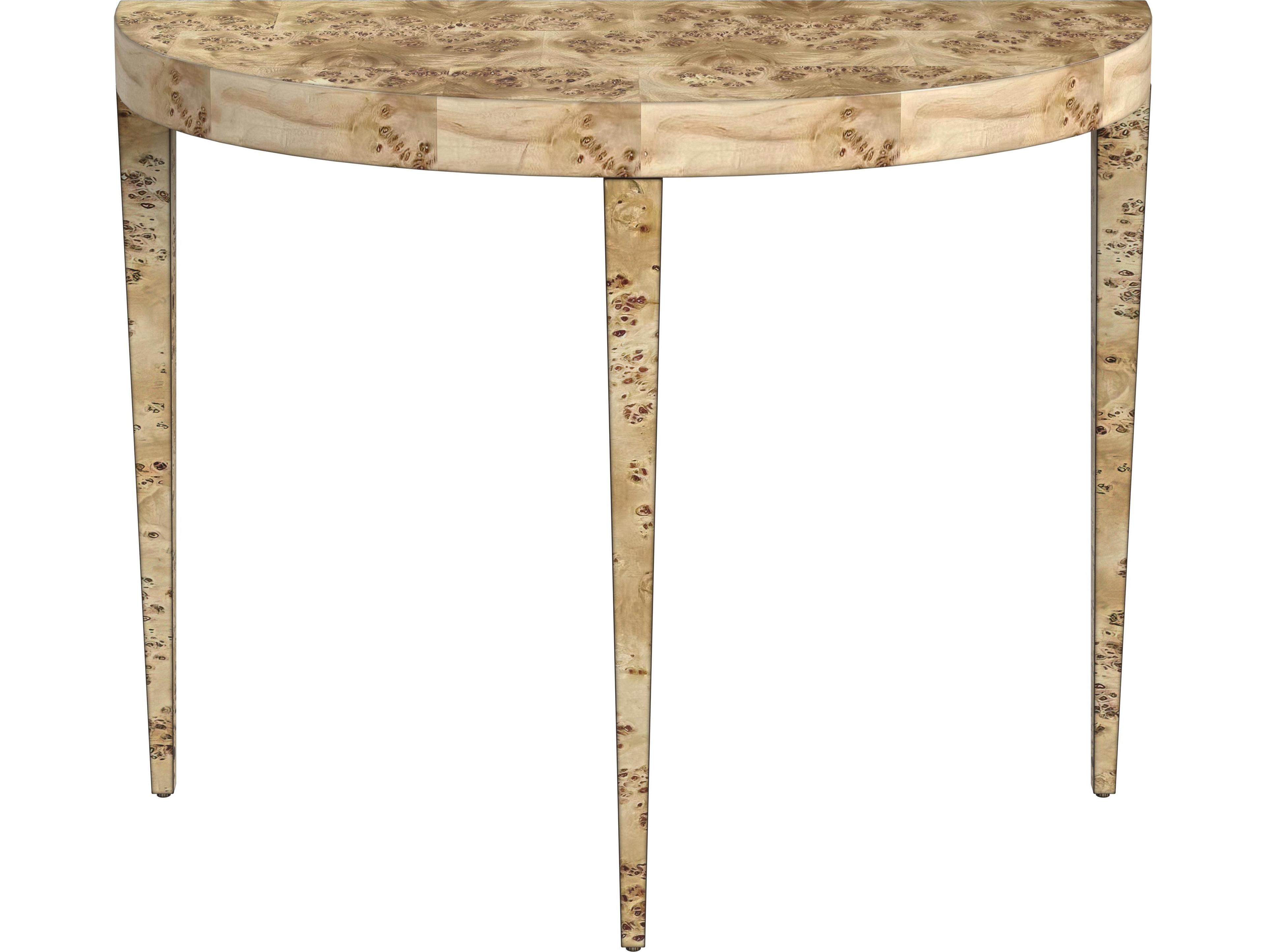 Butler Ingrid Demilune Wood Light Burl Console Table