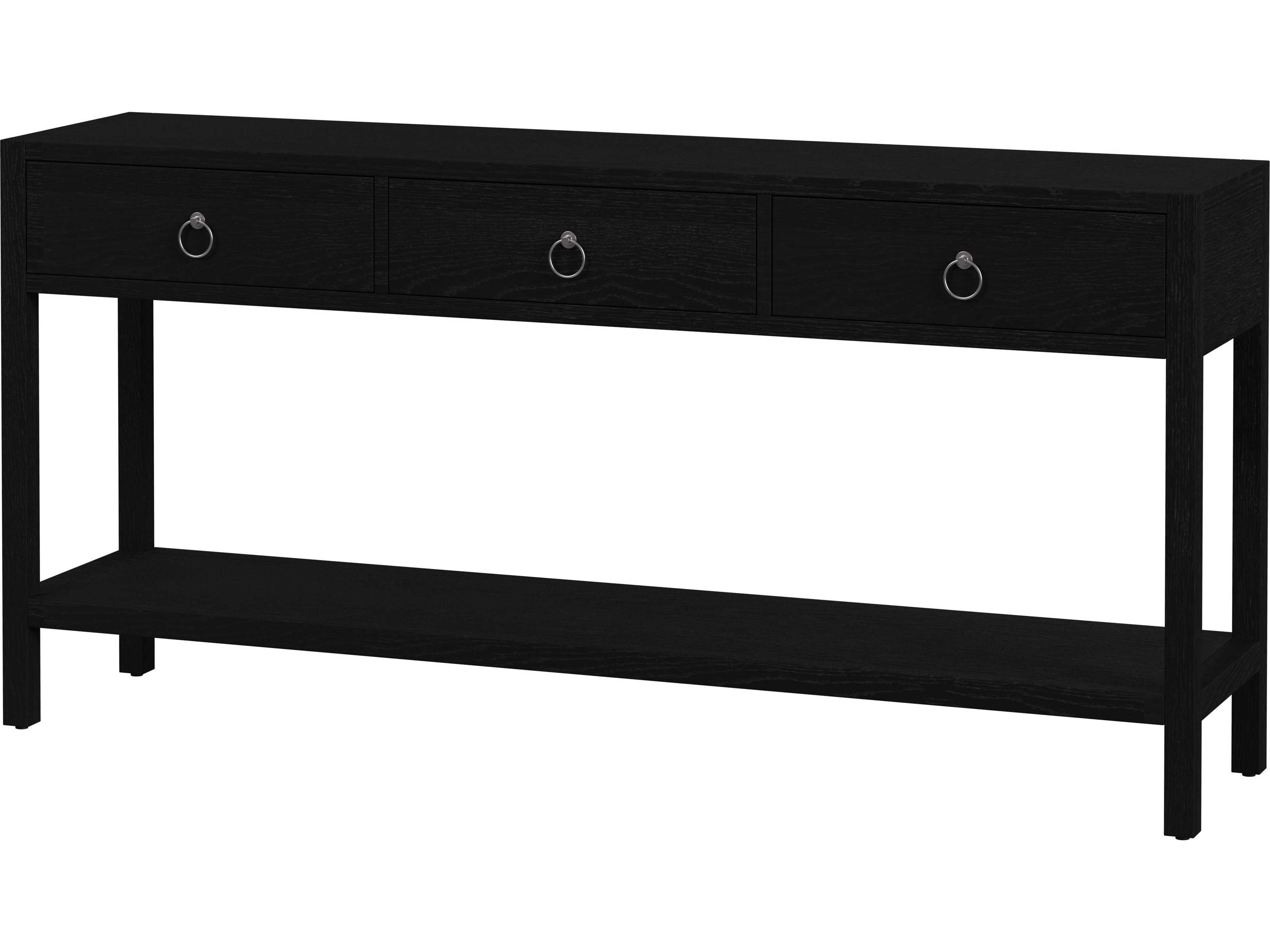 Lark Rectangular Wood Black Console Table