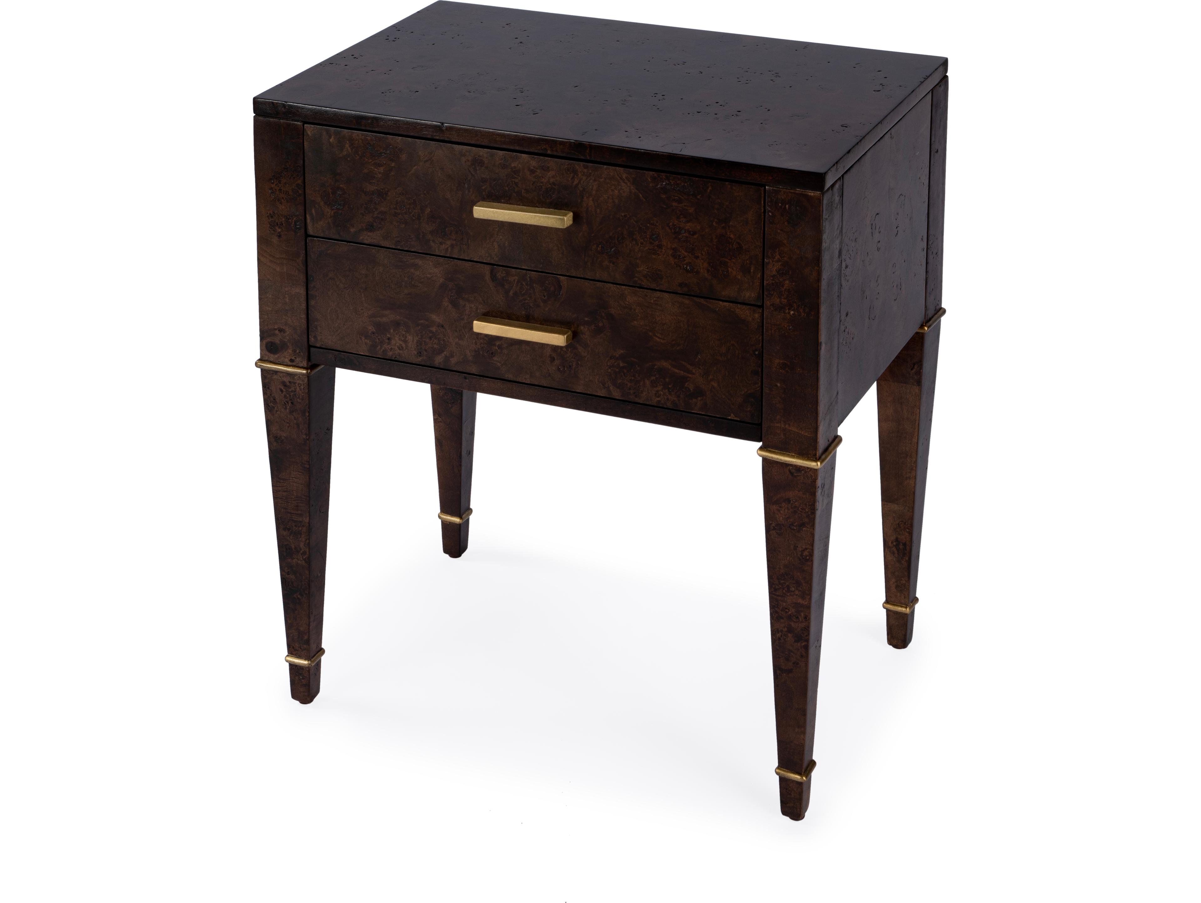 Butler Kai Rectangular Wood Dark Burl End Table