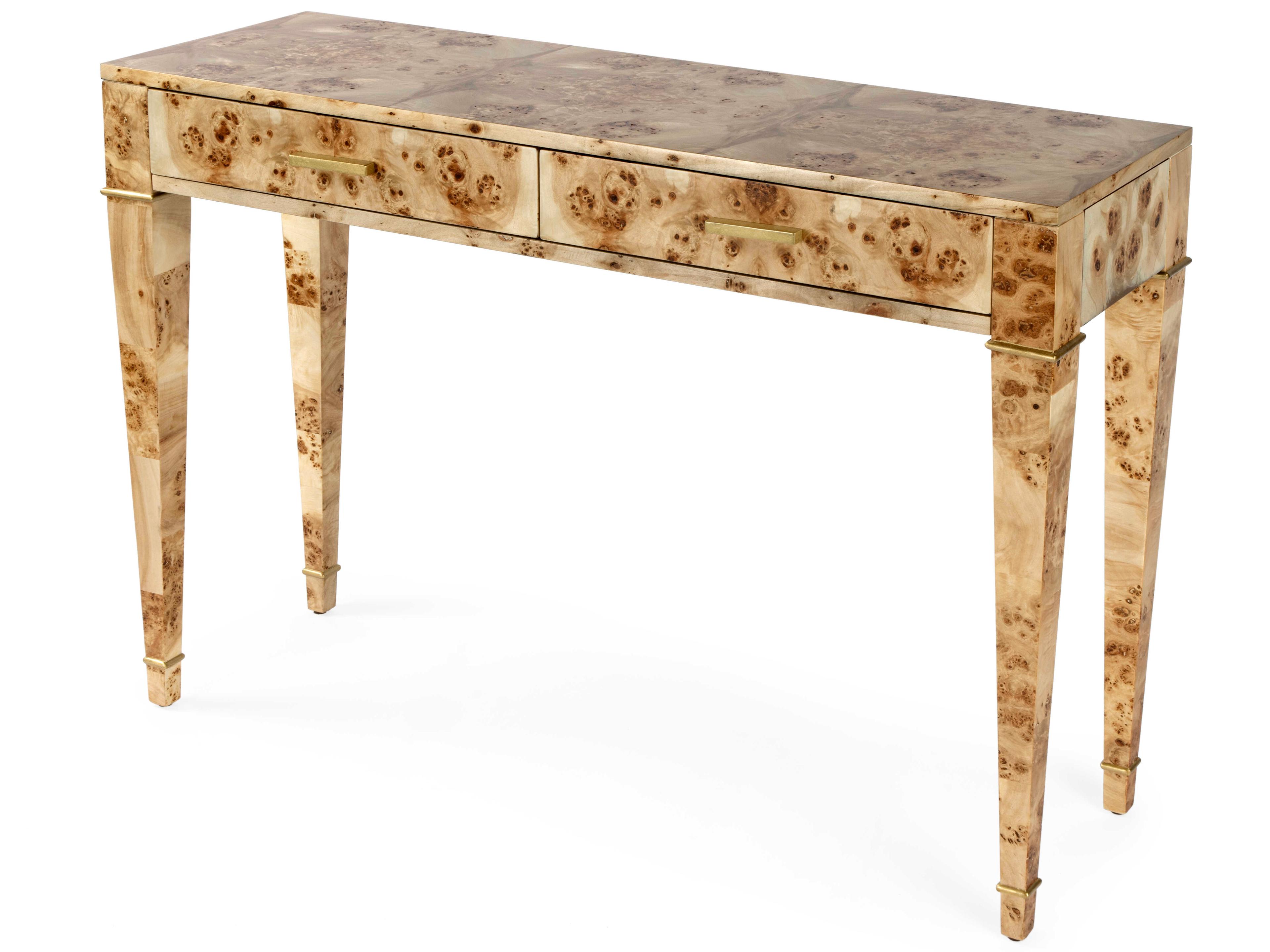 Butler Kai Rectangular Wood Light Burl Console Table