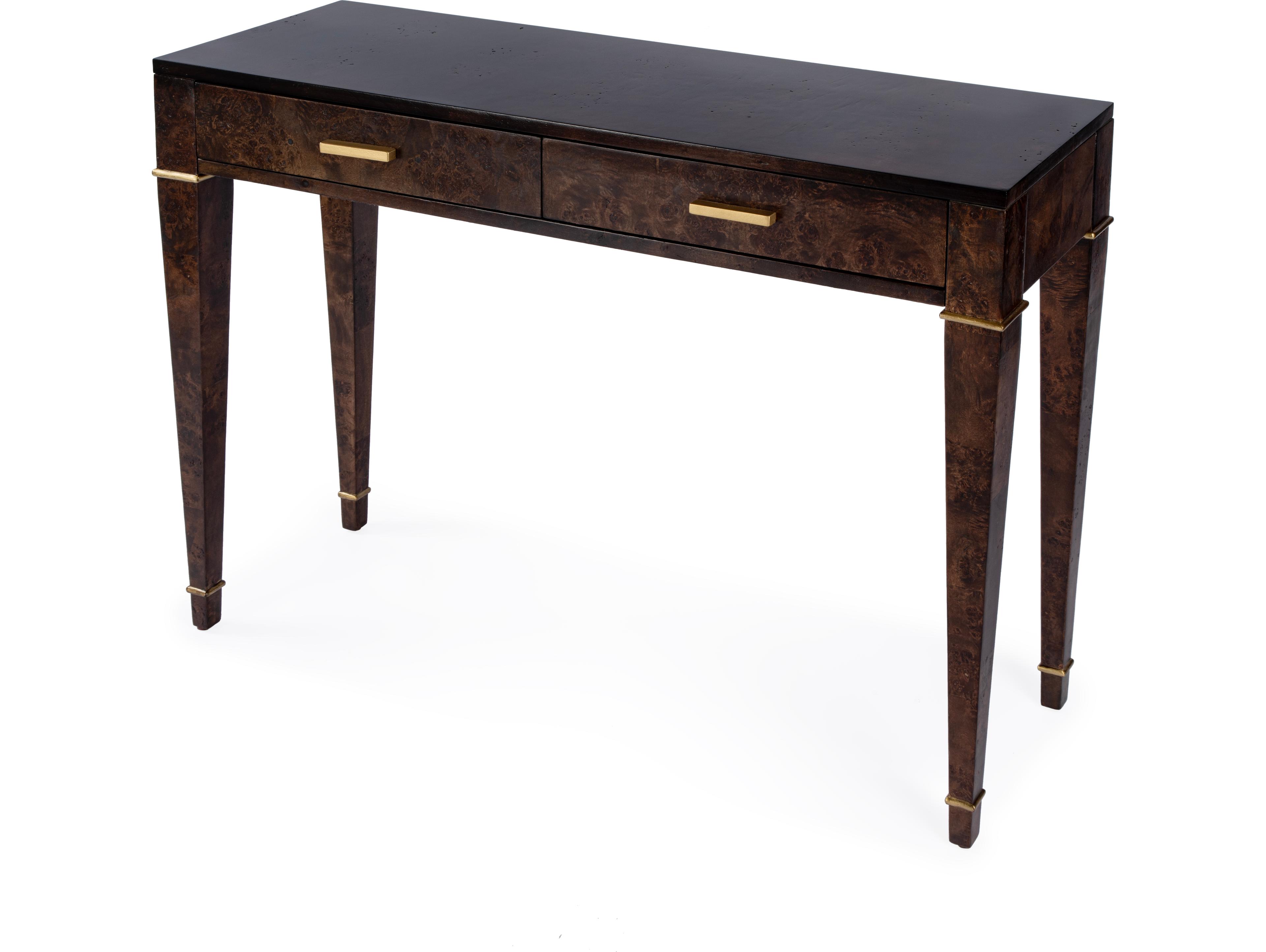 Butler Kai Rectangular Wood Dark Burl Console Table