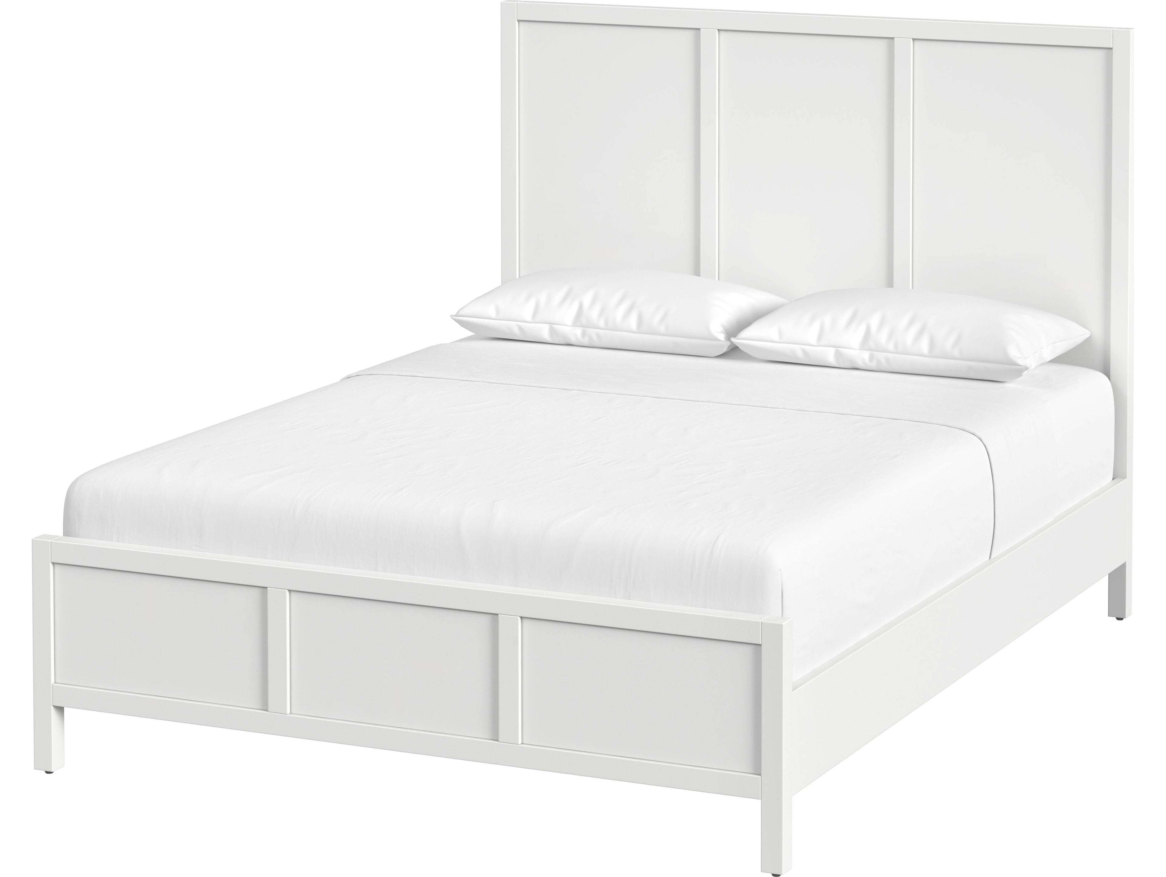 Butler Lark White Acacia Wood Queen Panel Bed