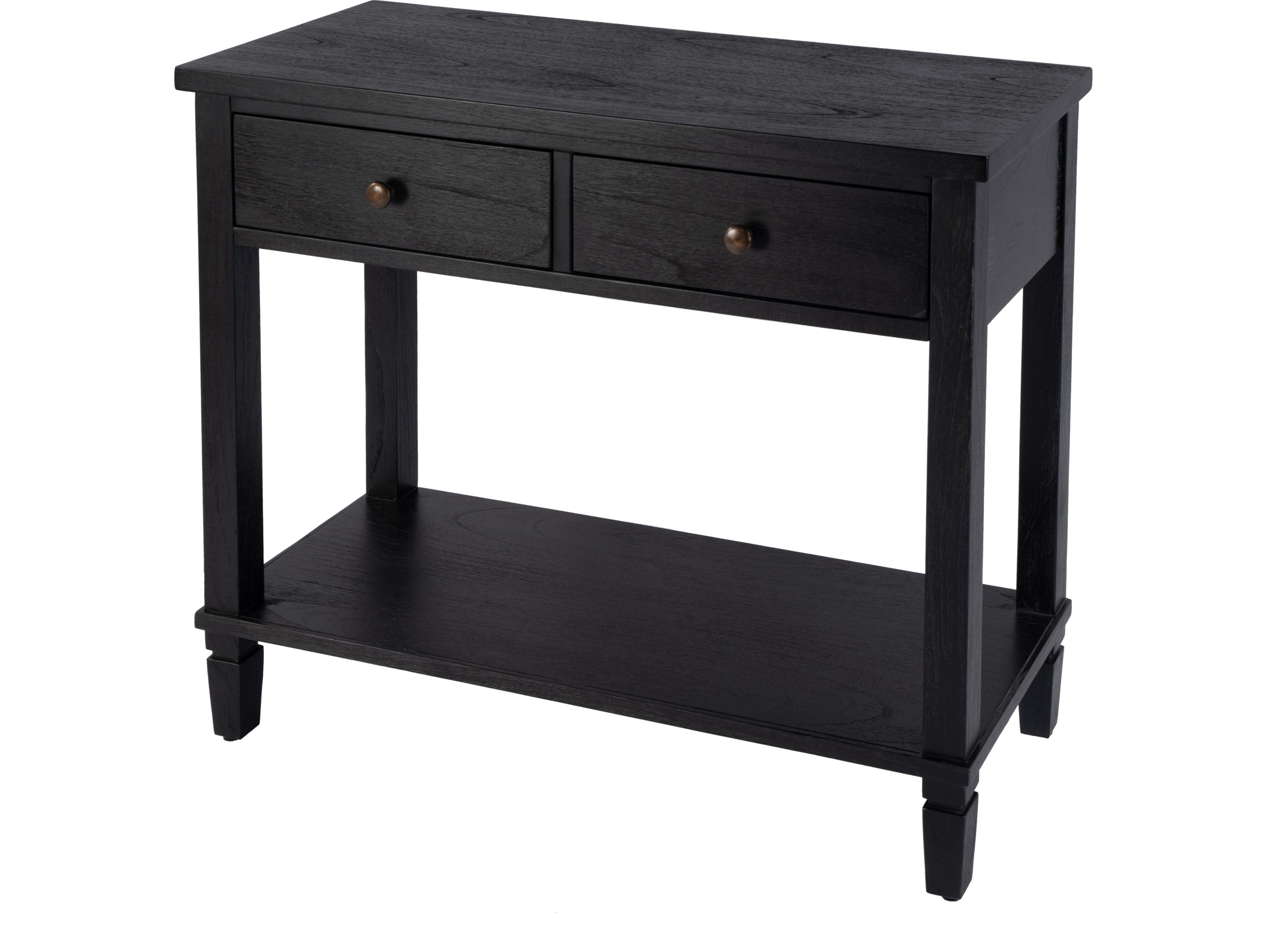 Butler Flagstaff Rectangular Wood Washed Black Console Table