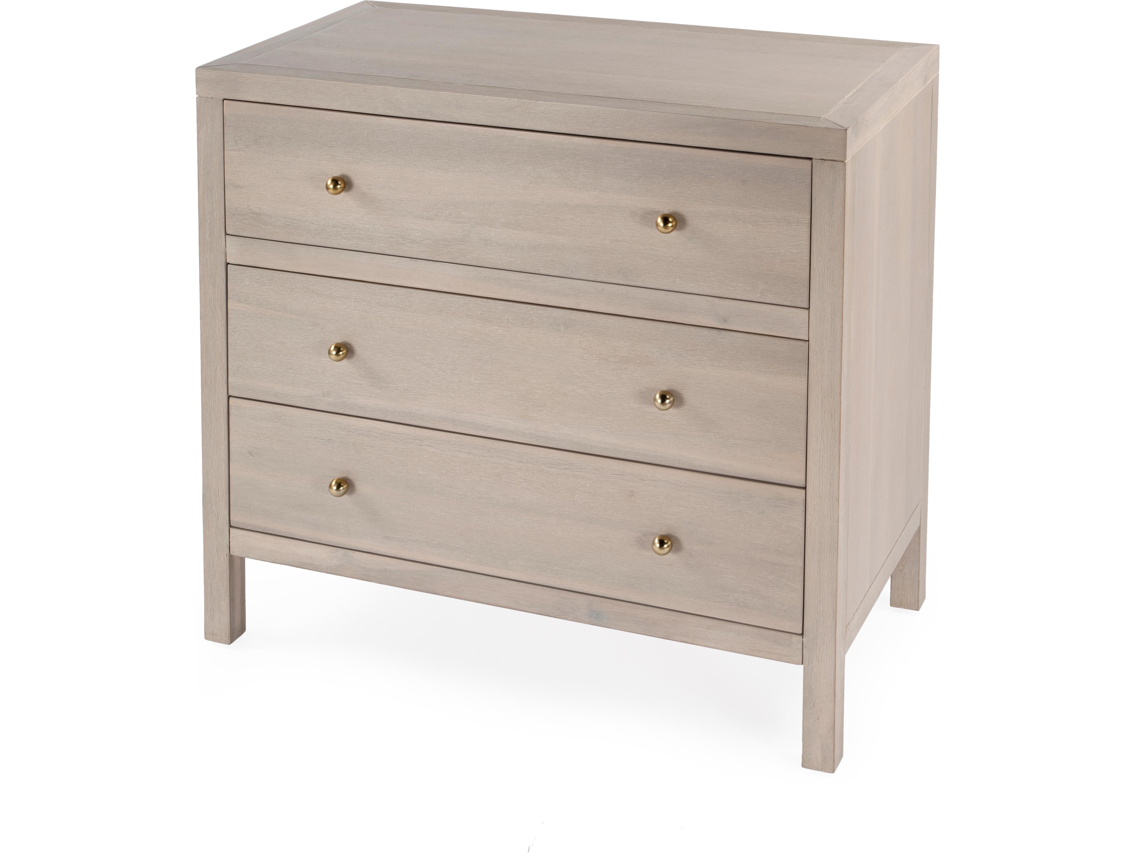 Butler Nora 3-Drawers Beige Acacia Wood Dresser