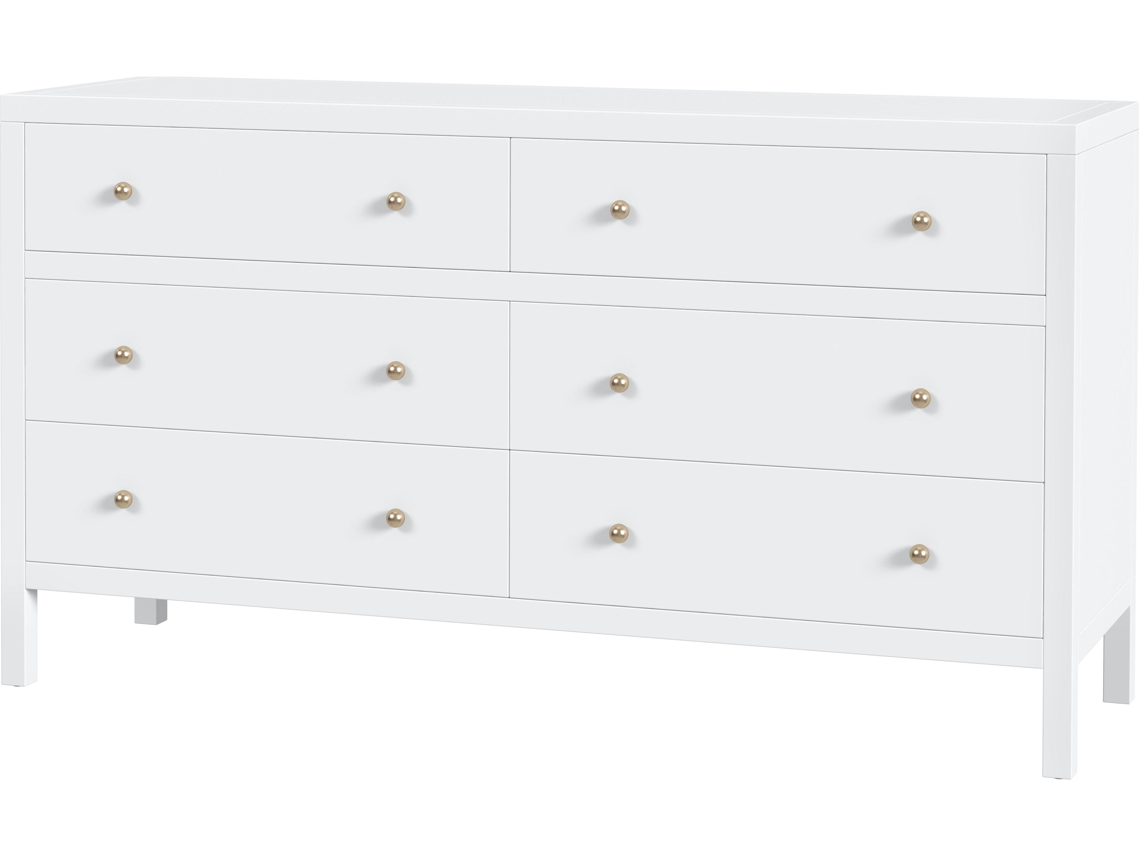 Butler Nora 6-Drawers Acacia Wood Double Dresser