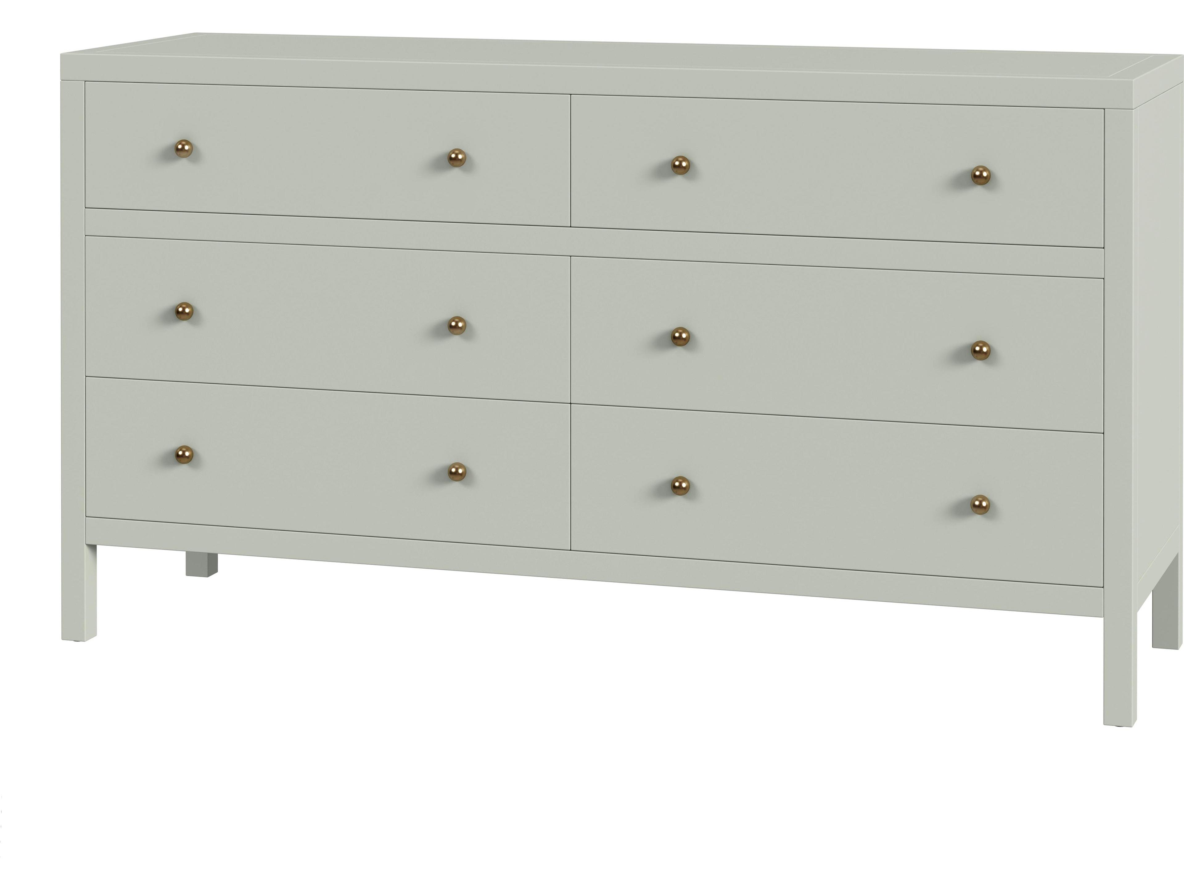 Nora 6-Drawers Acacia Wood Double Dresser