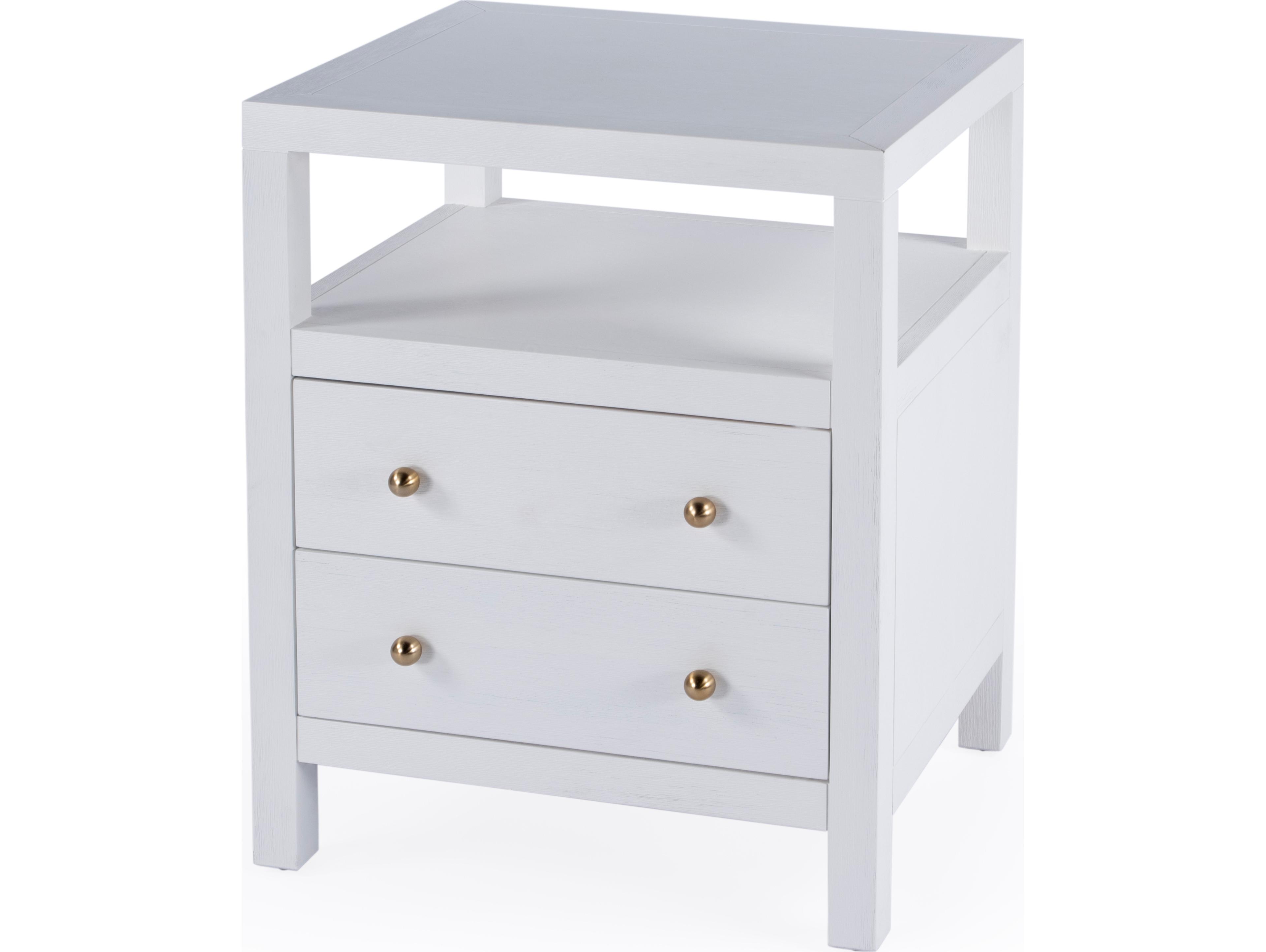 Nora 2-Drawers Acacia Wood Nightstand