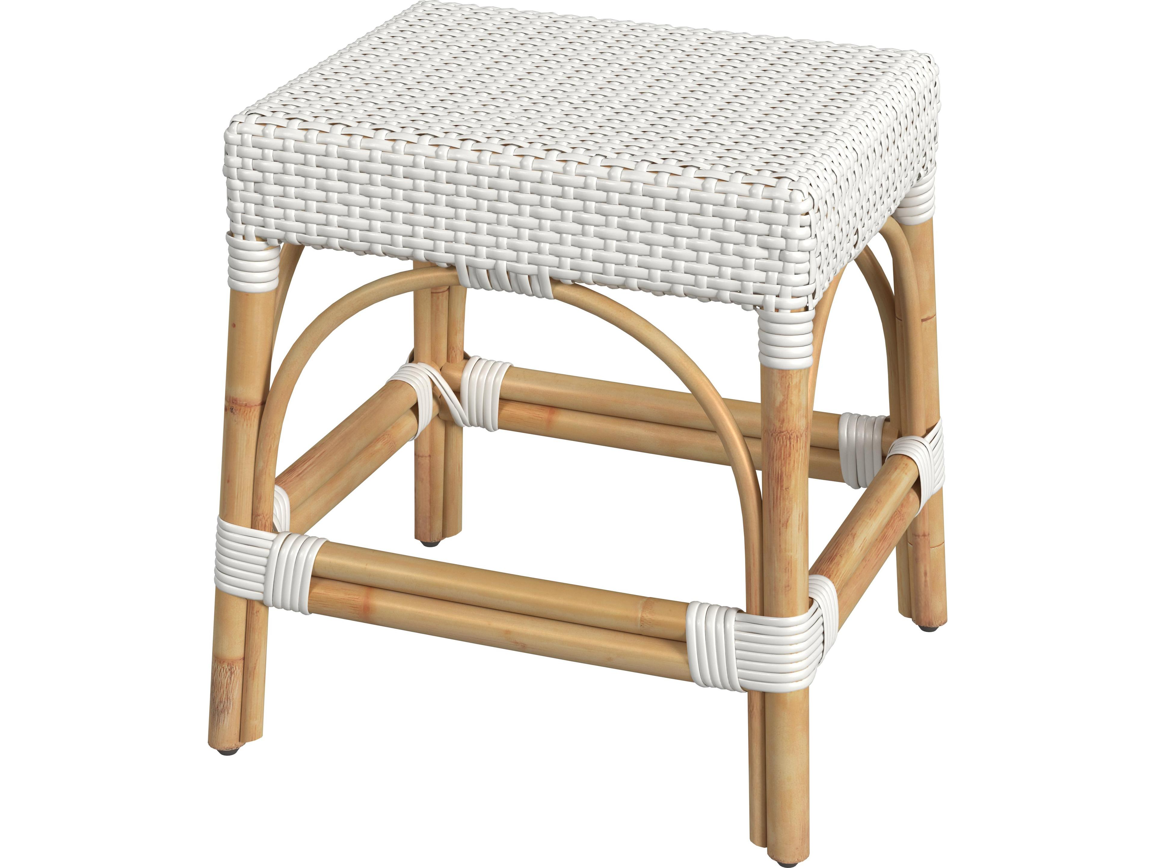 Butler Robias Smooth White Rattan Table Stool