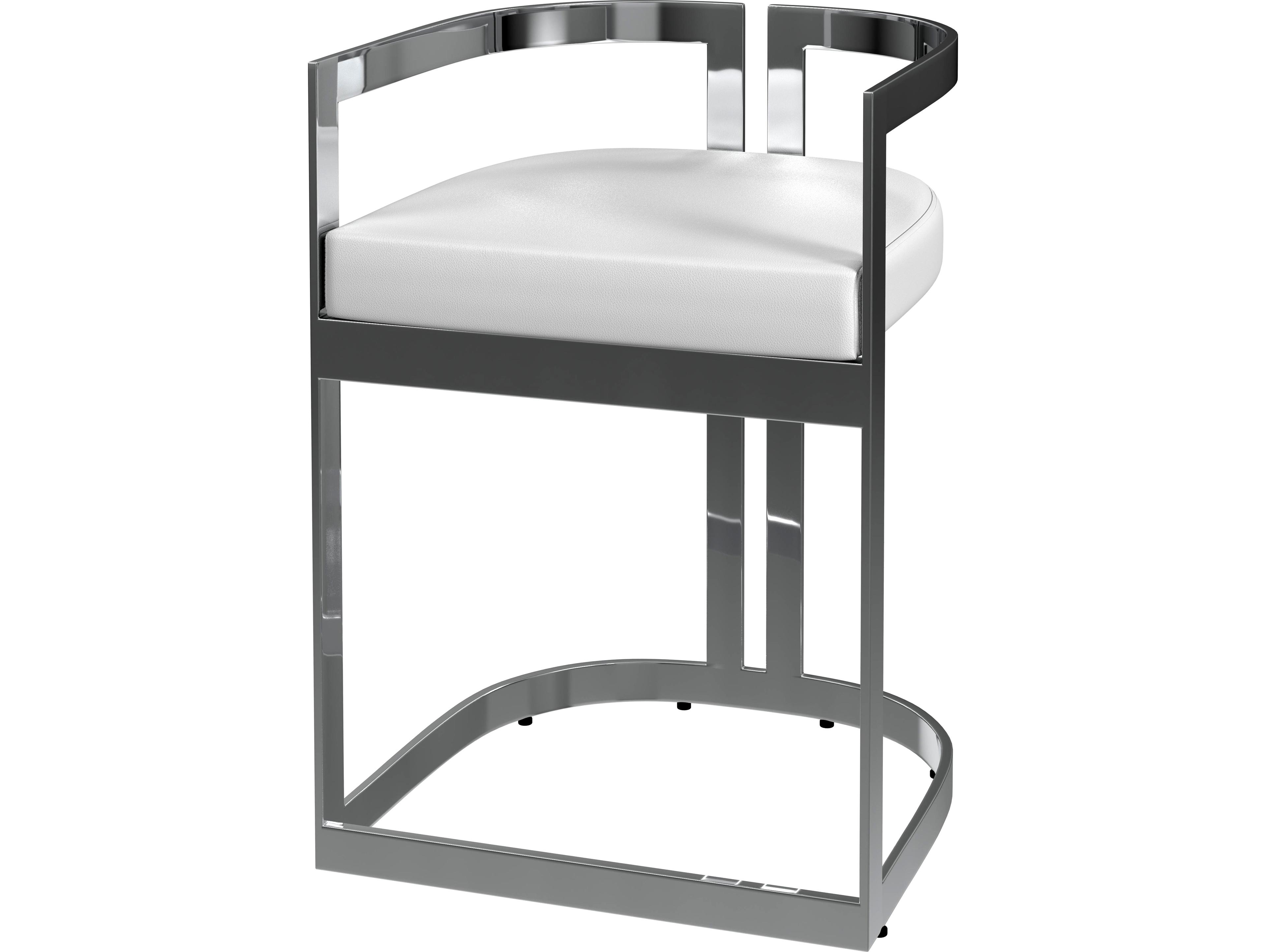 Butler Clarence Nickel Plated Faux Leather Counter Stool