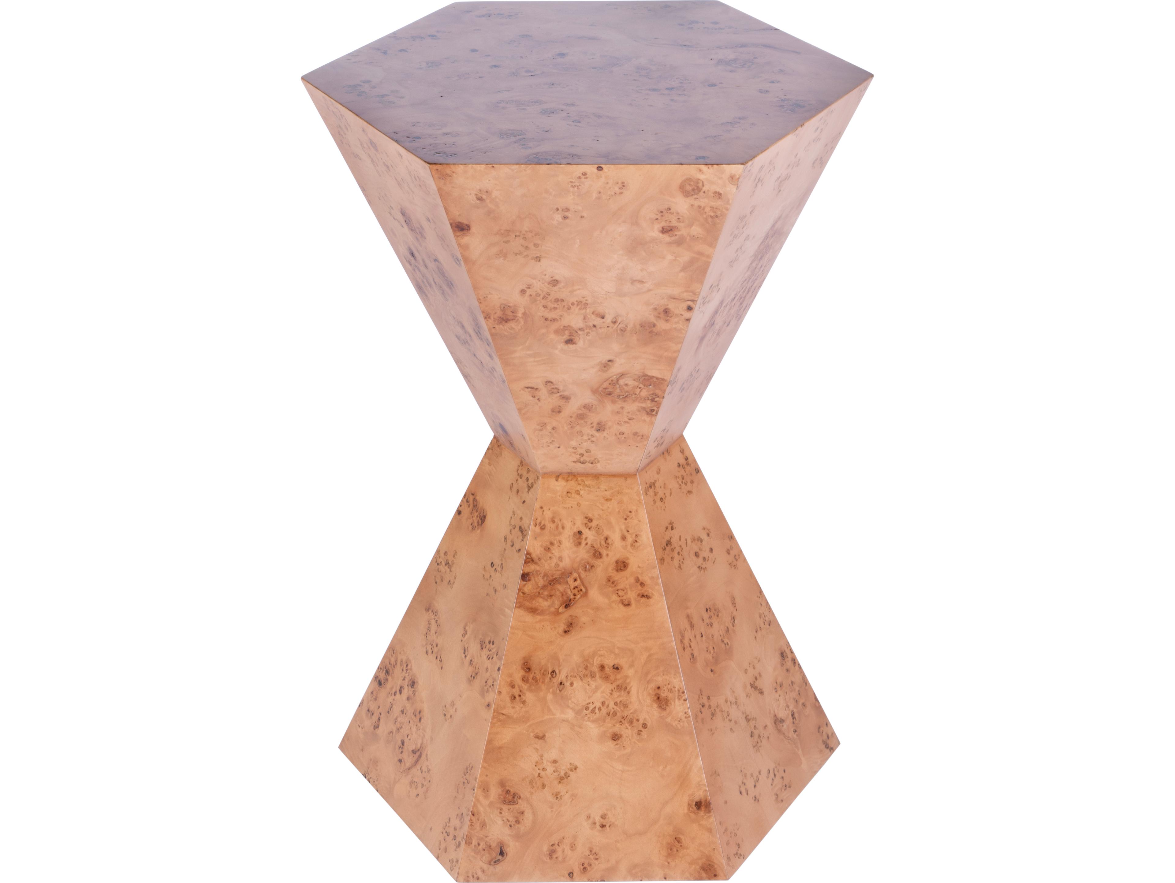 Butler Billie Hexagon Wood Traditional Burl End Table