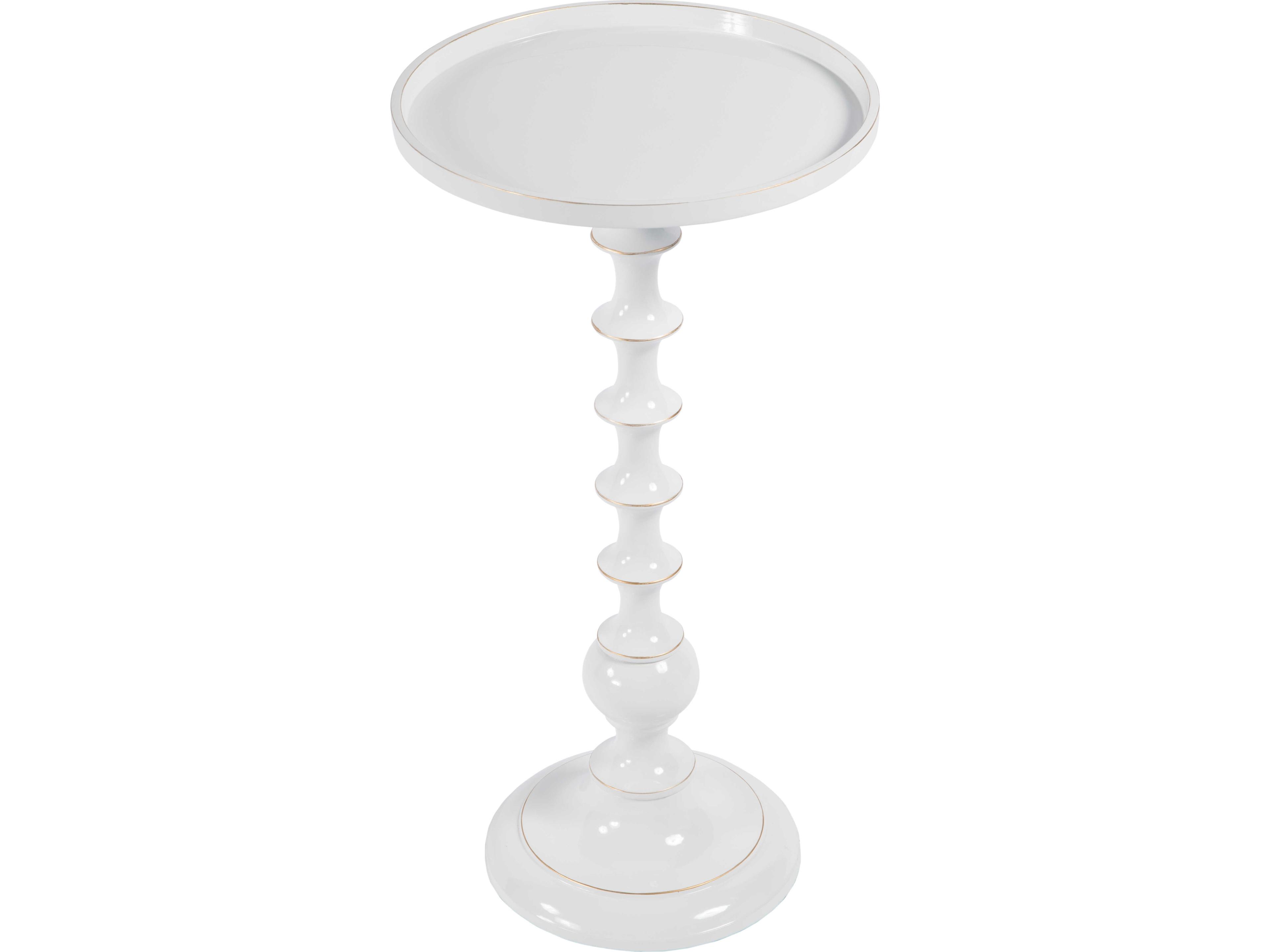 Butler Mia Round Metal White End Table