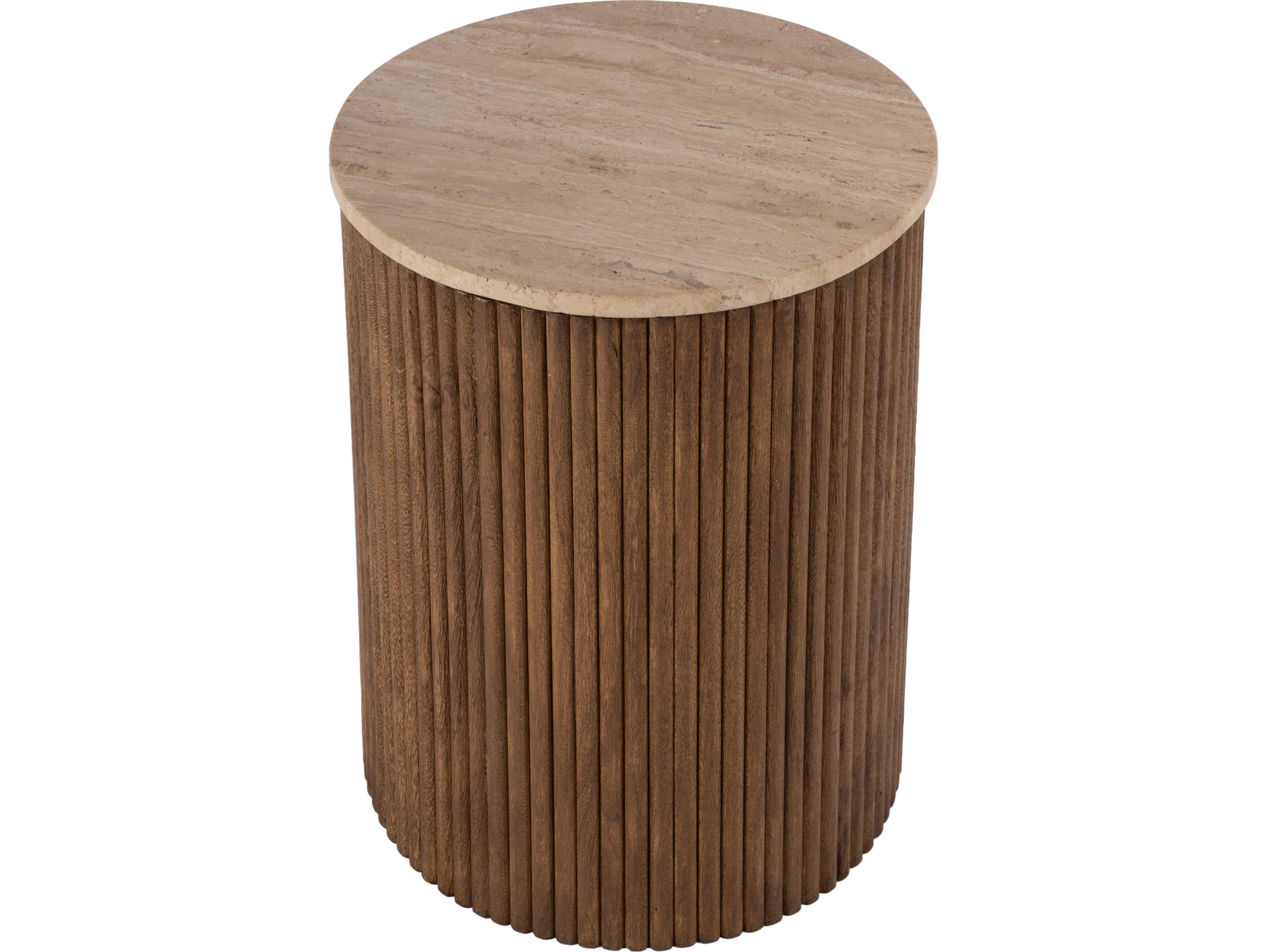 Butler Ruby Round Stone Natural End Table