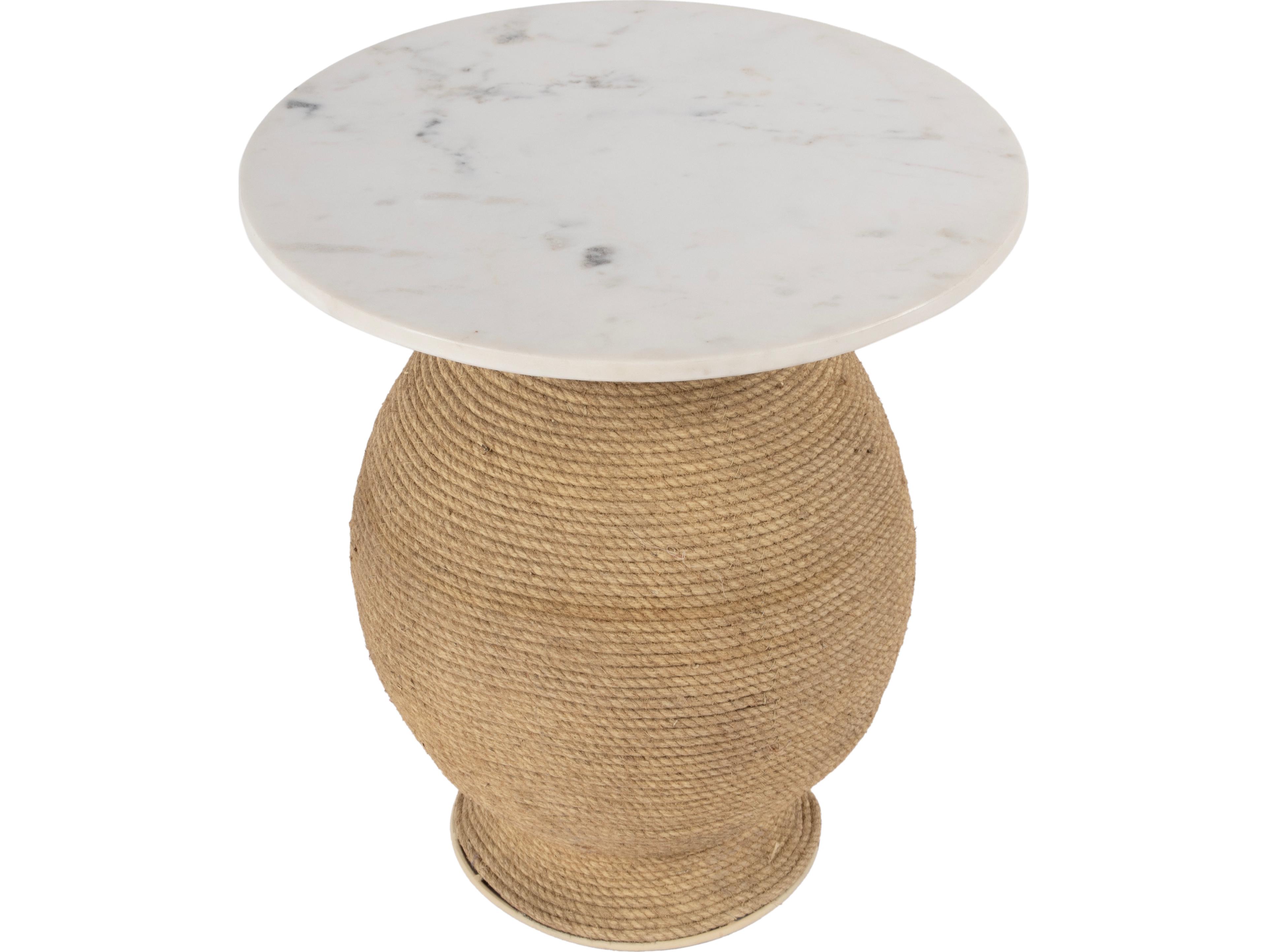 Butler Shea Round Marble And Metal End Table