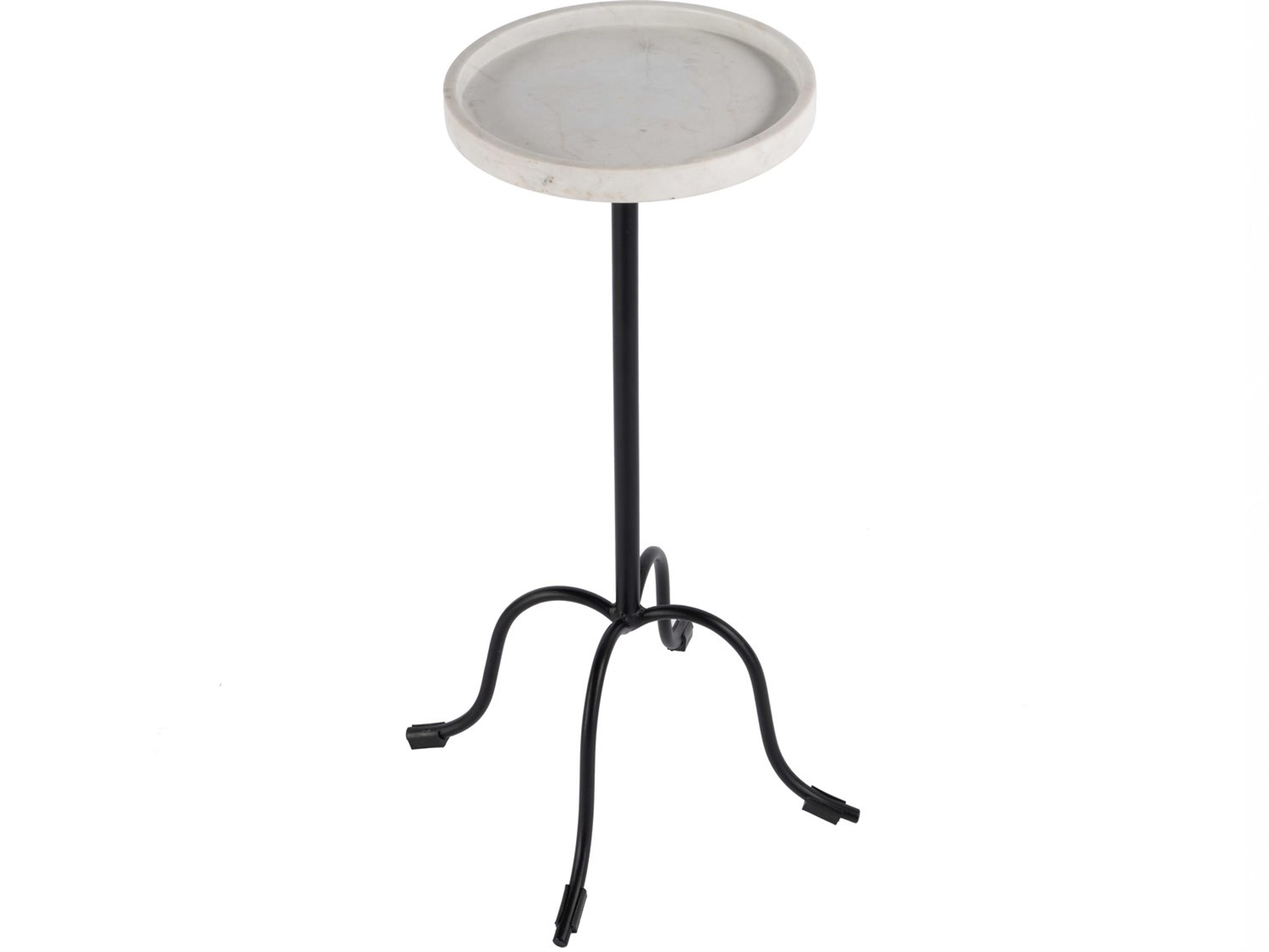 Butler Berlin Round Marble White Black End Table