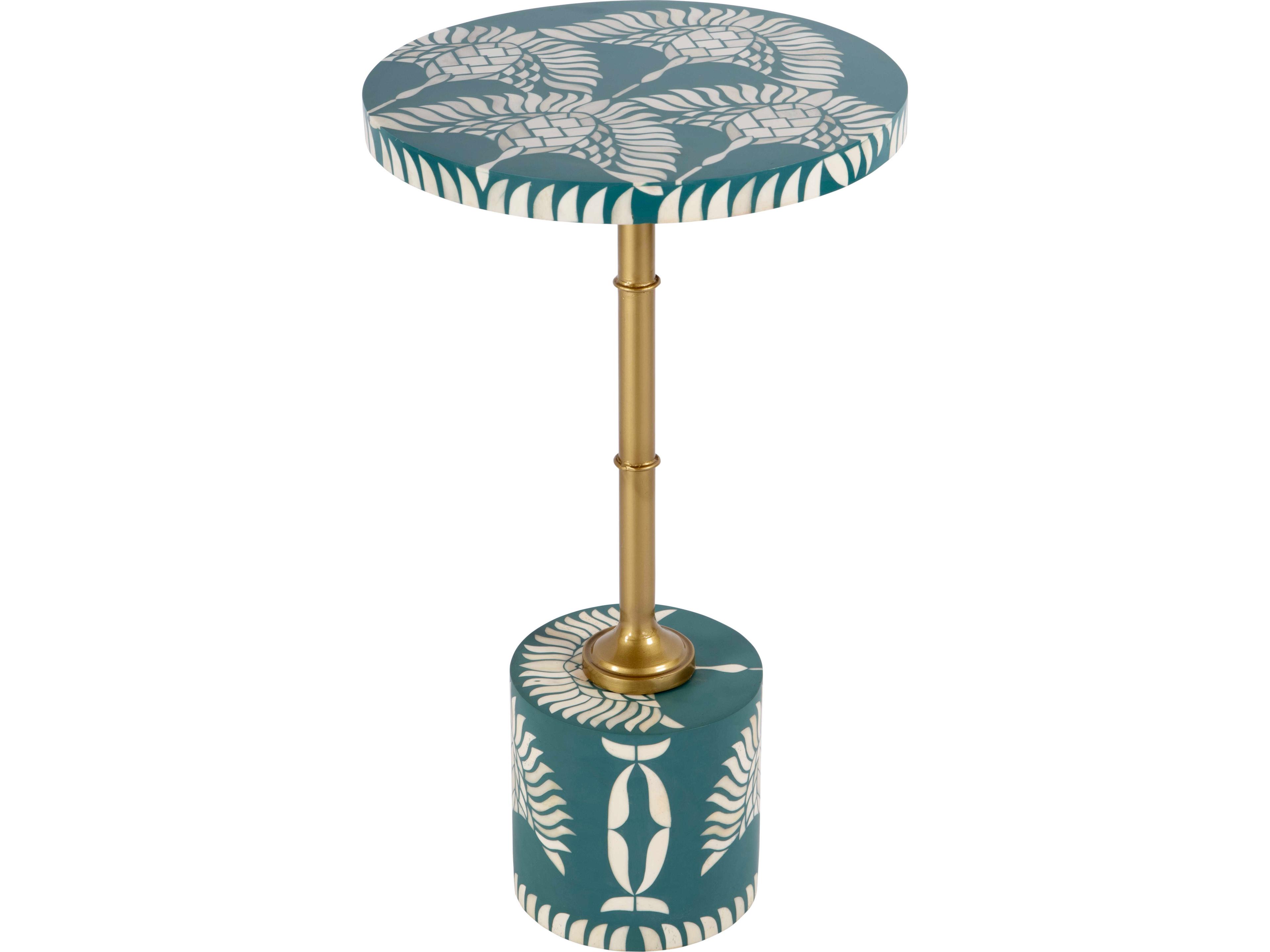 Butler Bethel Round Teal End Table