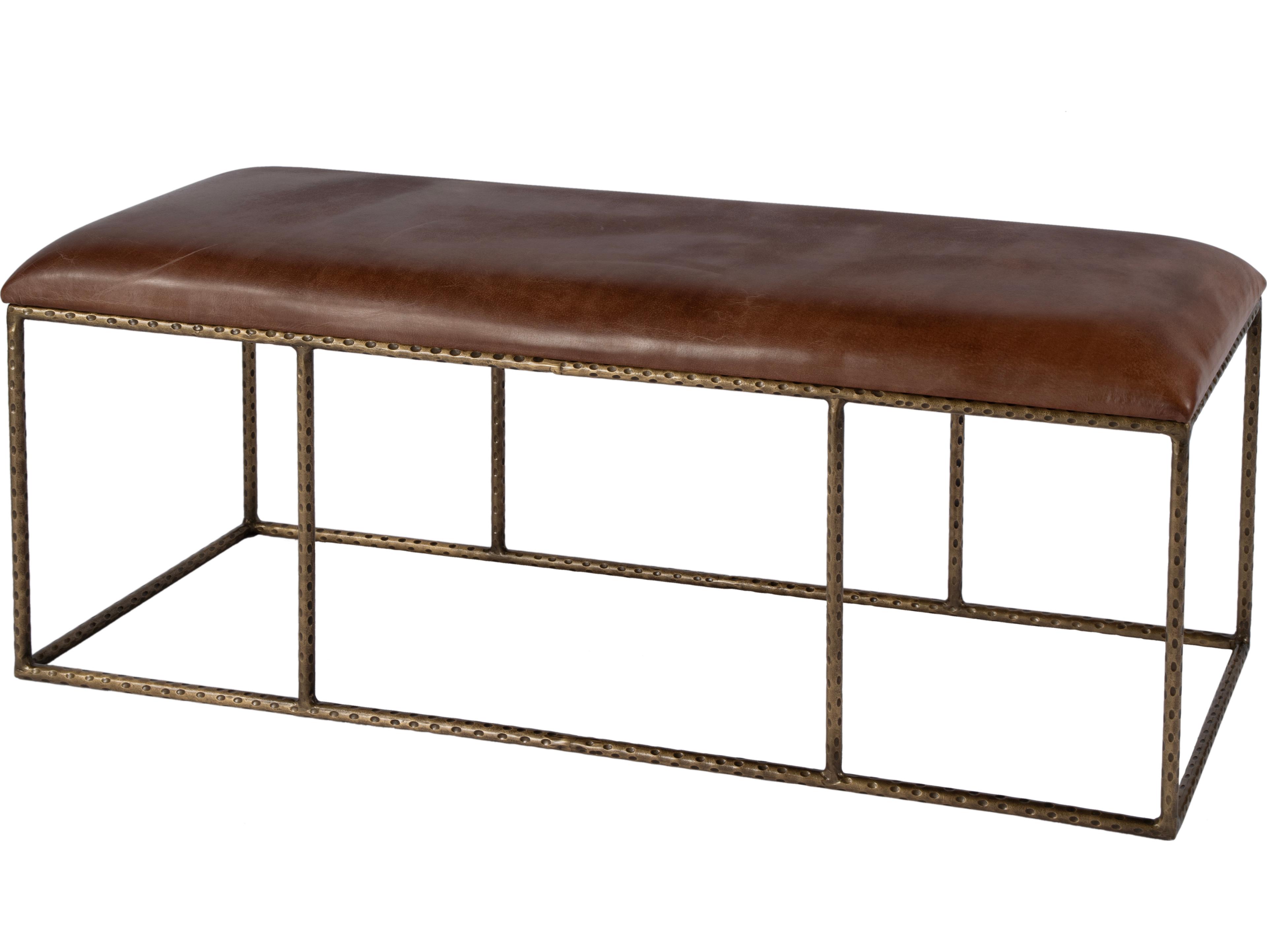 Butler Lloyd Brown Leather Accent Bench