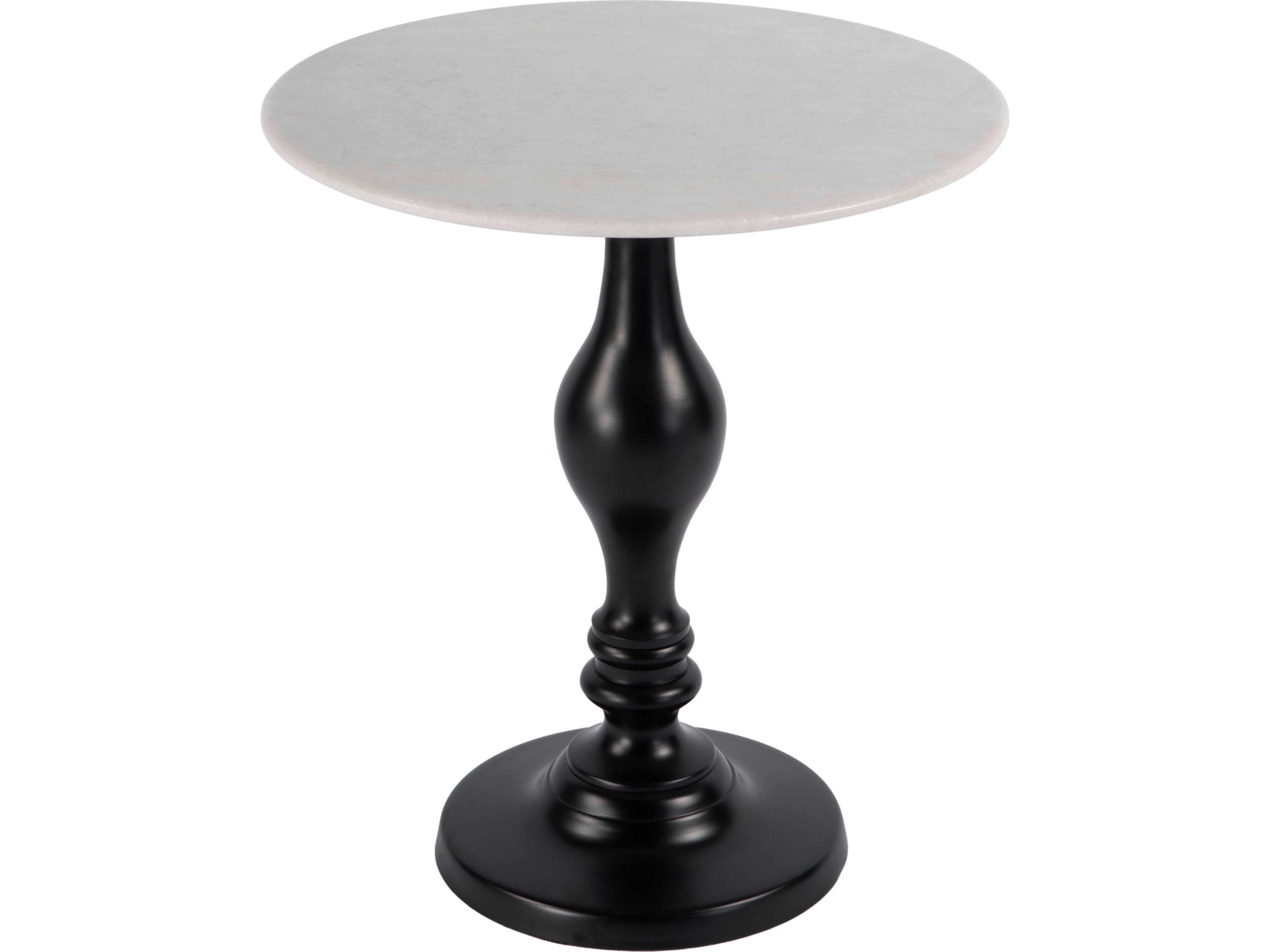 Butler Milan Round Marble Black White End Table