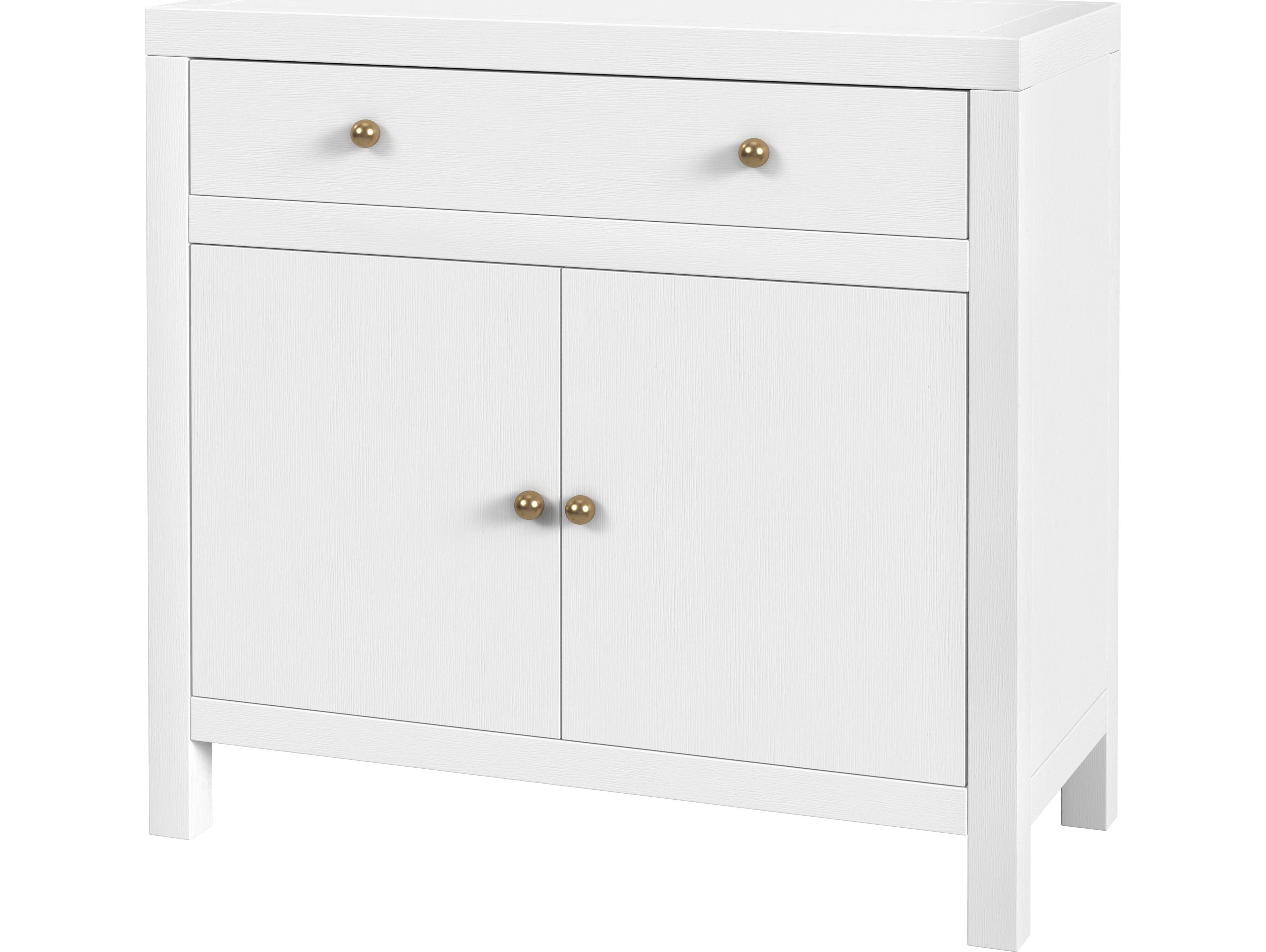 Butler Nora White Acacia Wood Accent Cabinet