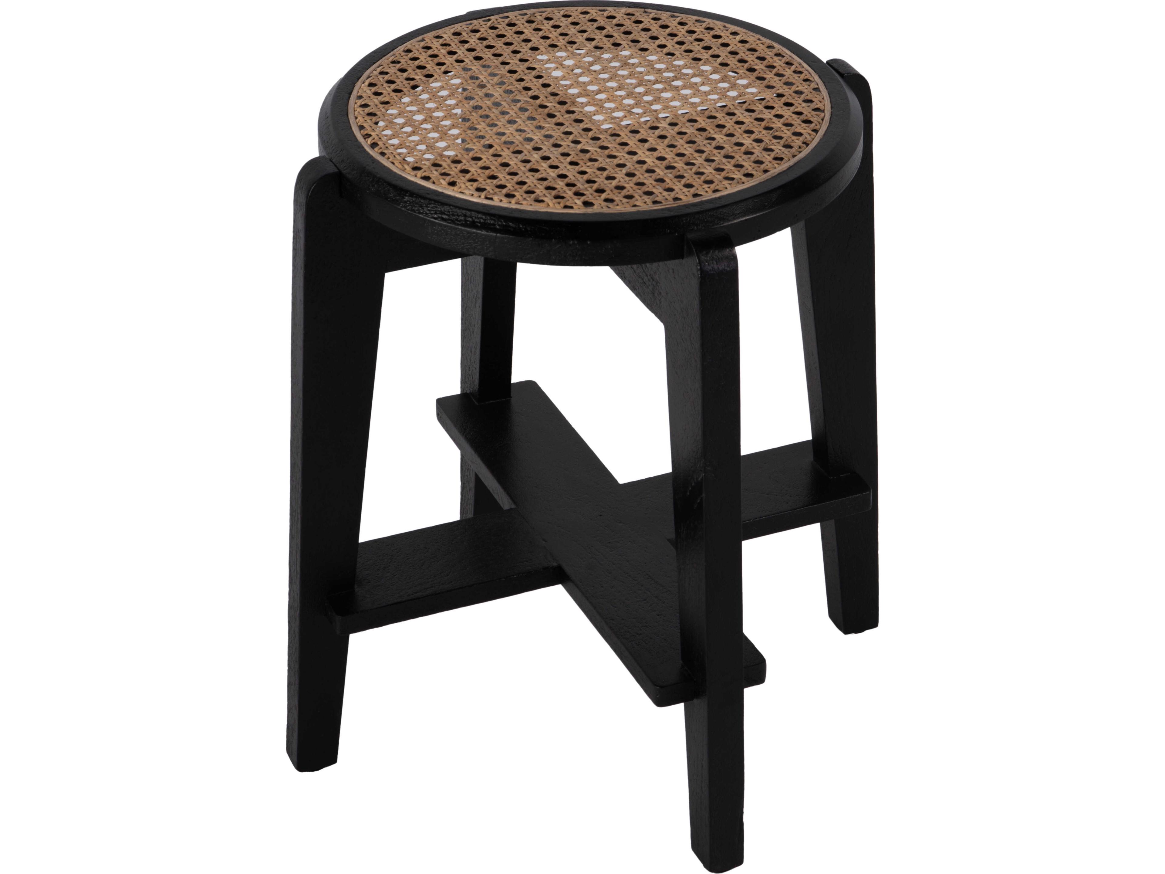 Butler Dryden Black Natural Accent Stool