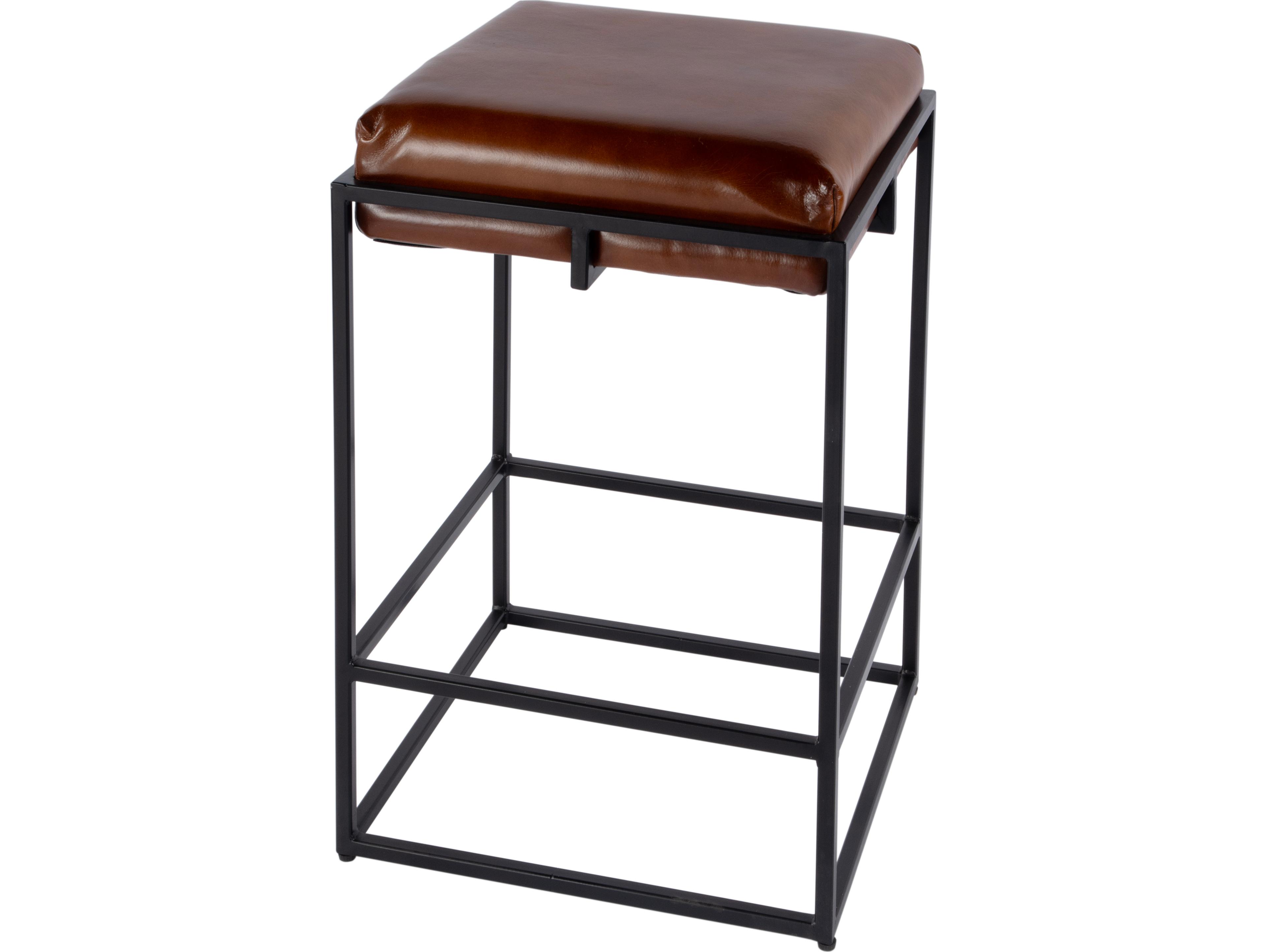 Butler Eldridge Brown Leather Counter Stool